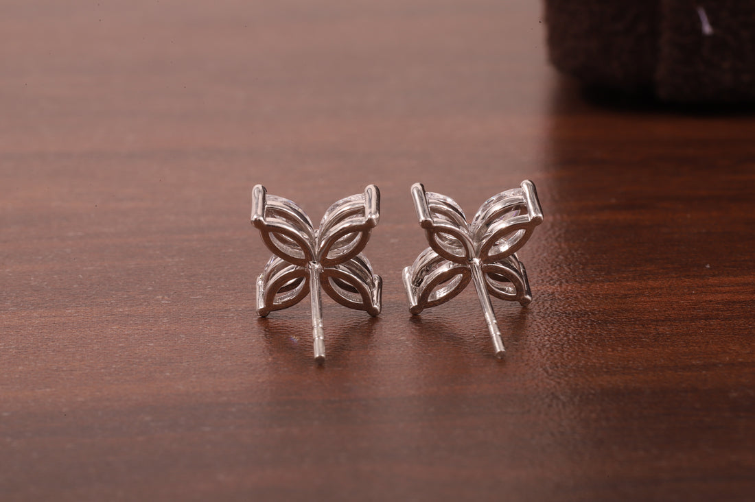 Marquise Stud Earrings /Minimalist Flower Earrings