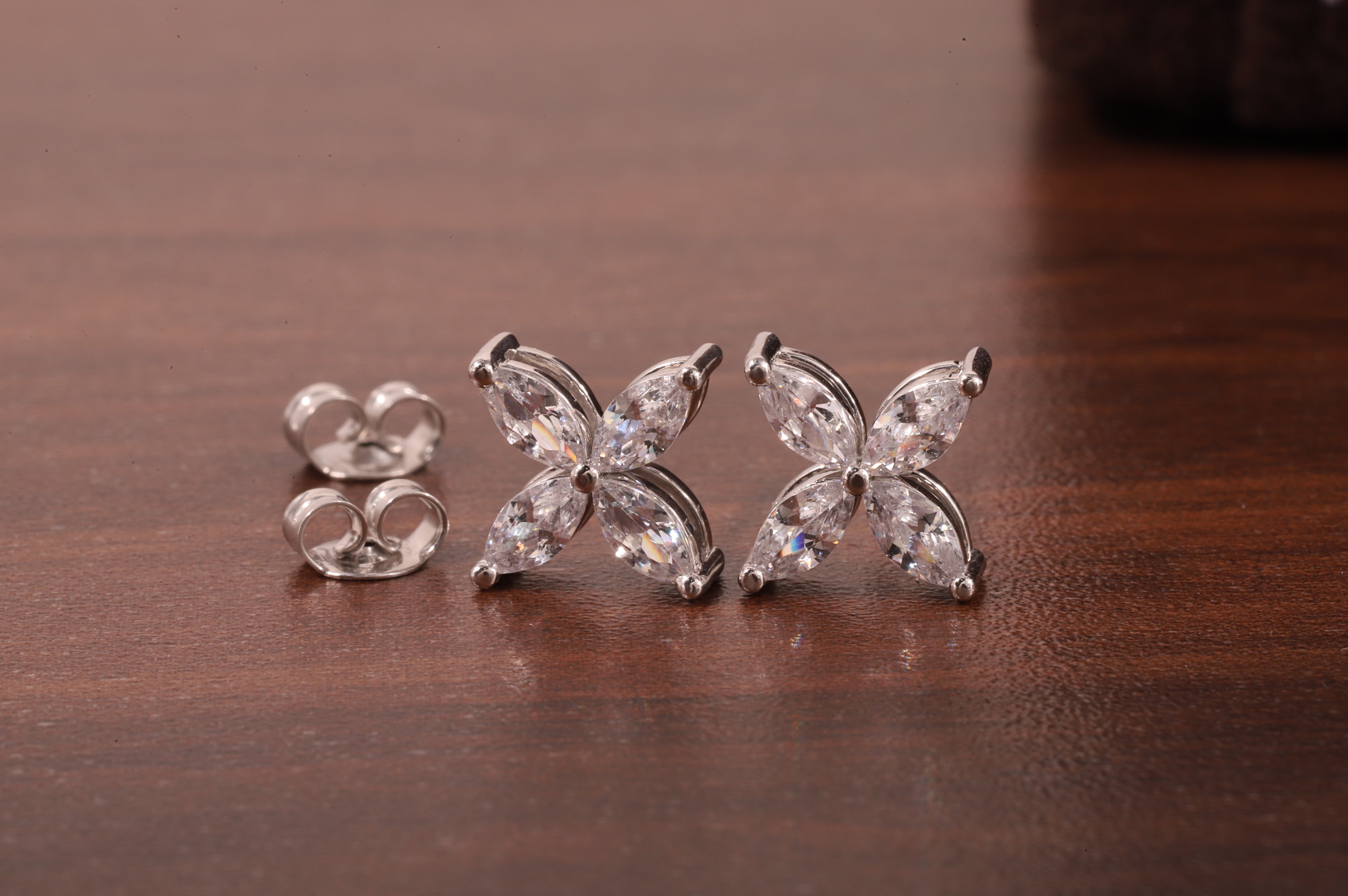 Marquise Stud Earrings /Minimalist Flower Earrings