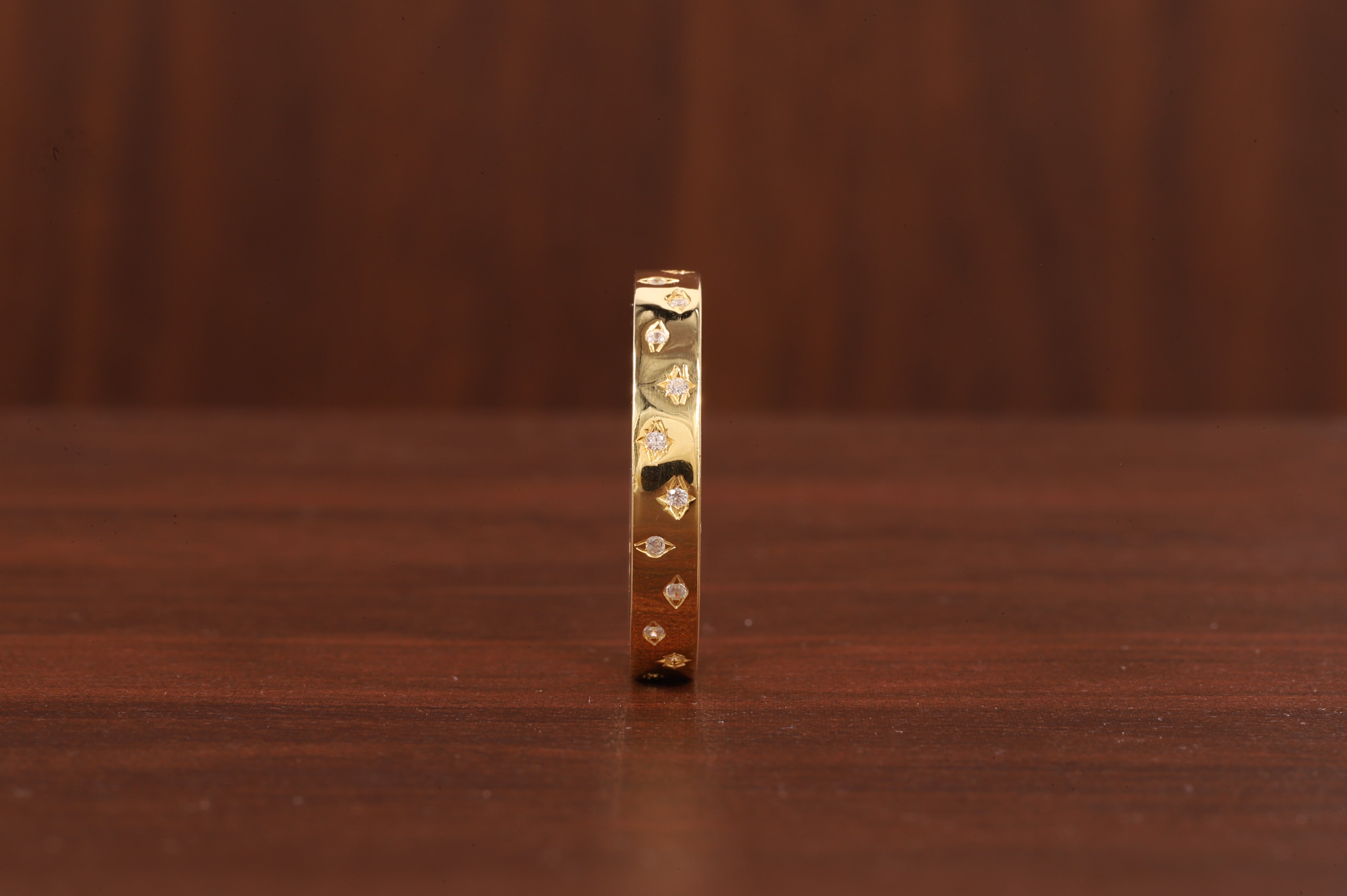 Starbright Flush Setting Lab Grown Diamond Wedding Band,Matching Engagement Band