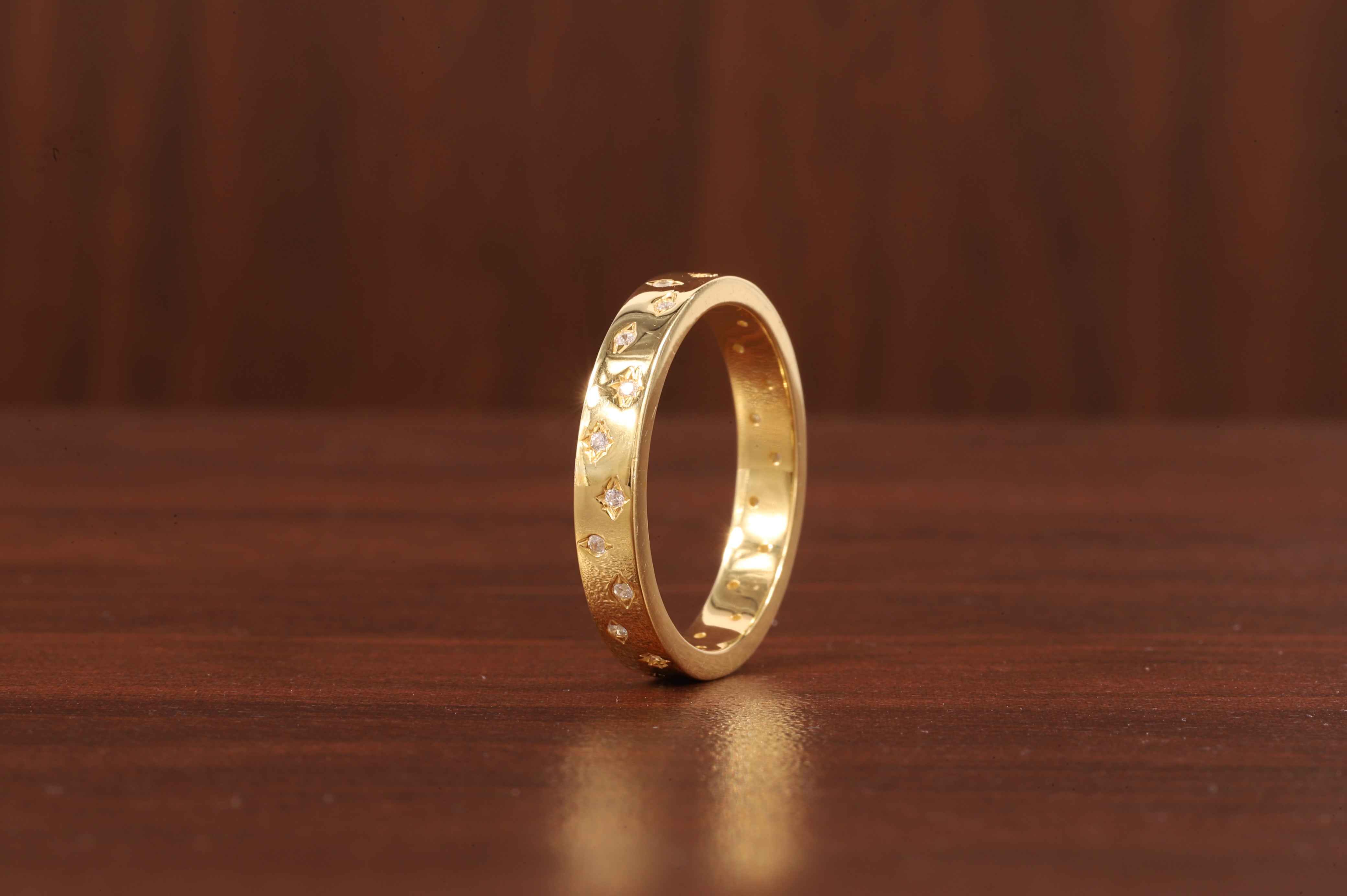 Starbright Flush Setting Lab Grown Diamond Wedding Band,Matching Engagement Band