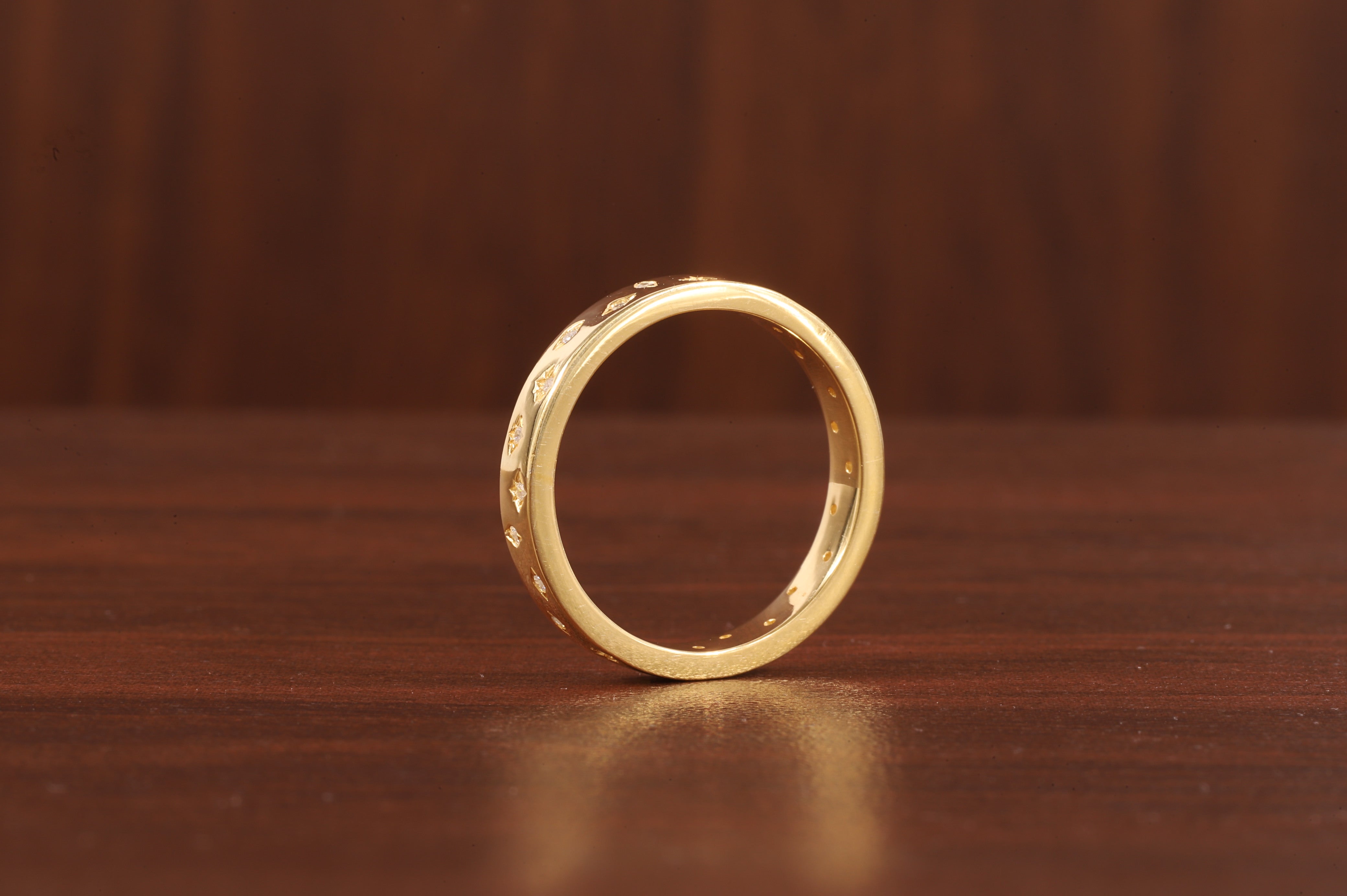 Starbright Flush Setting Lab Grown Diamond Wedding Band,Matching Engagement Band