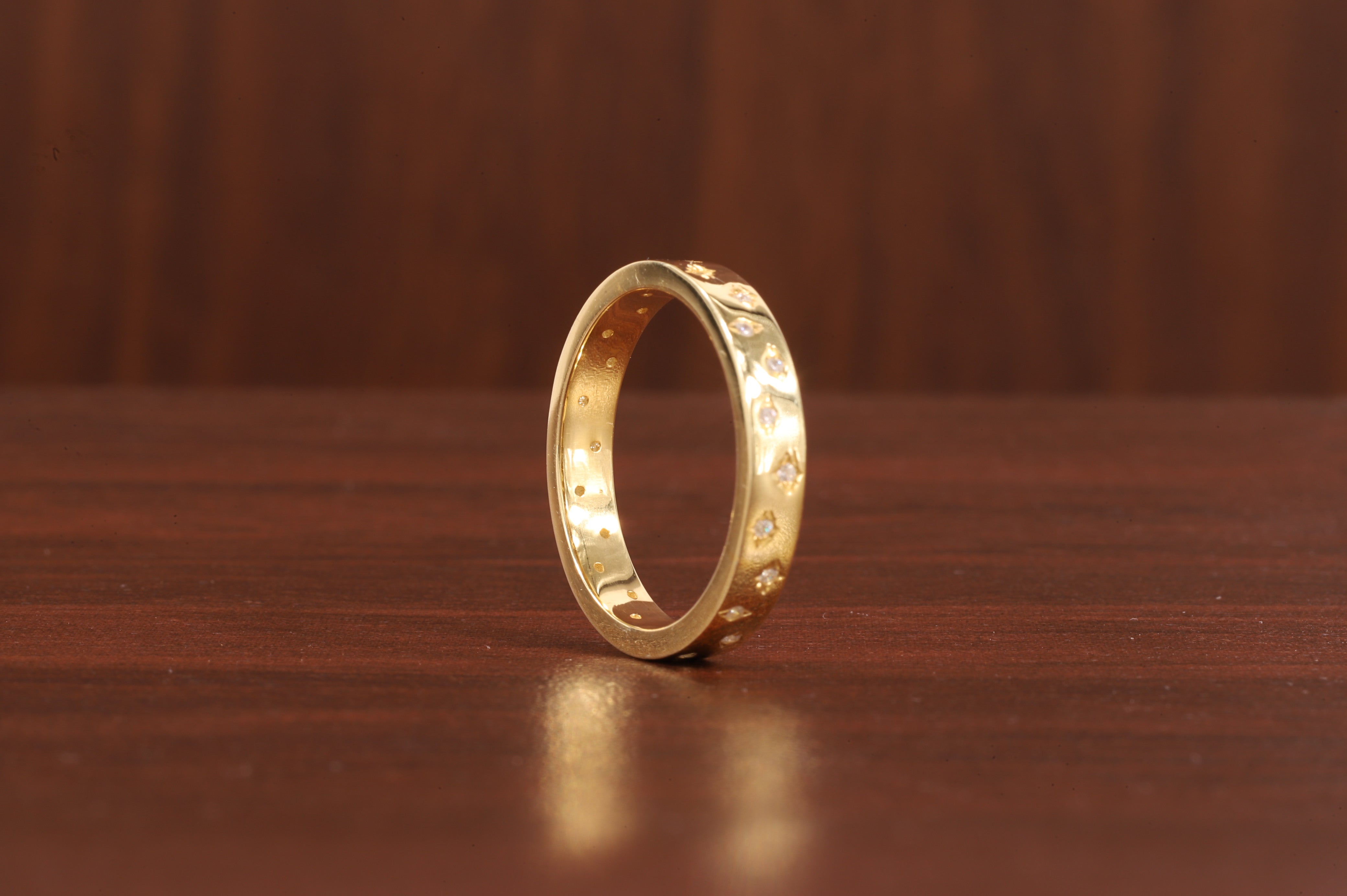 Starbright Flush Setting Lab Grown Diamond Wedding Band,Matching Engagement Band
