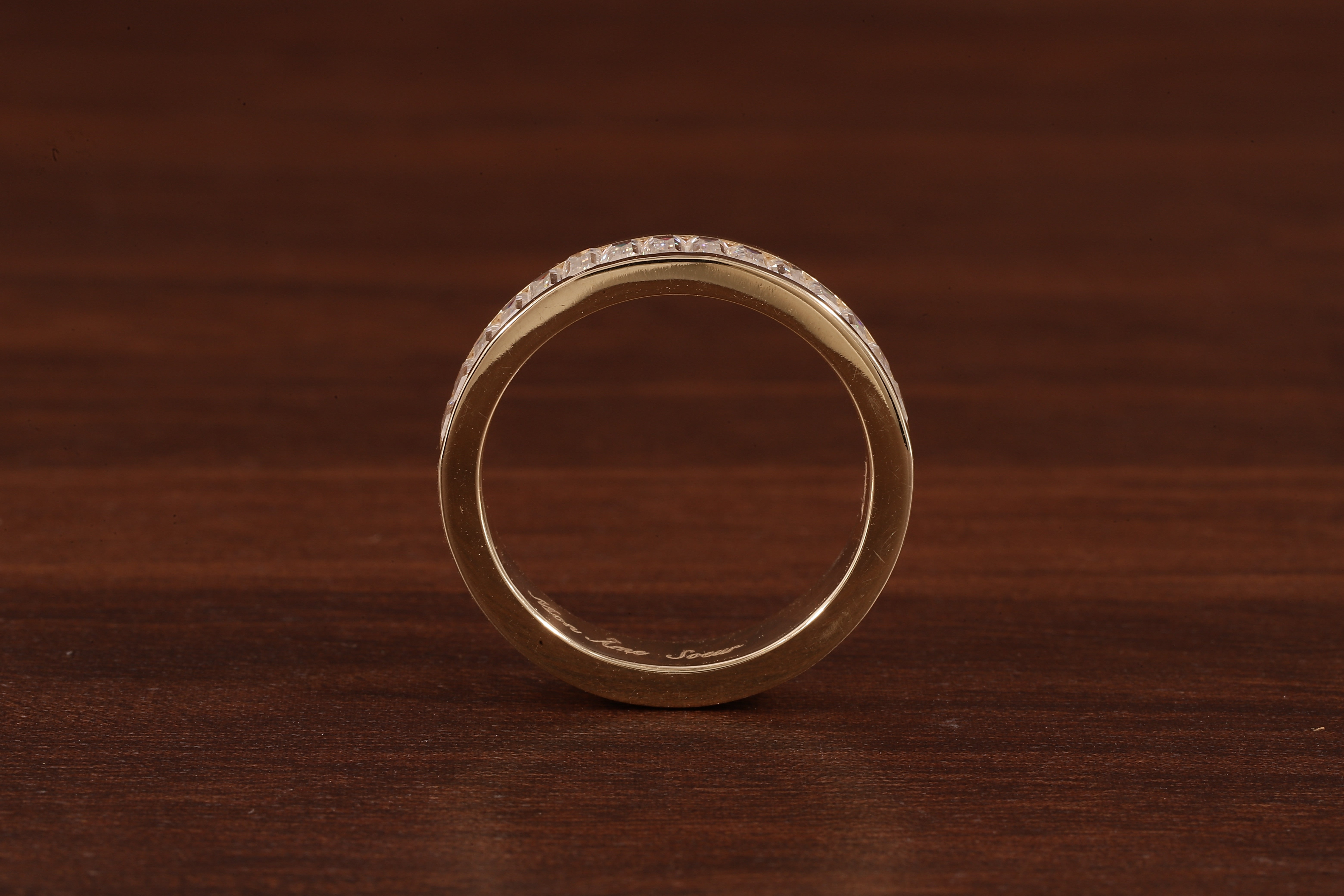 14k Gold Half Eternity Baguette Cut Lab Grown Diamond Wedding Band|EF/VVS Baguette Diamond Band