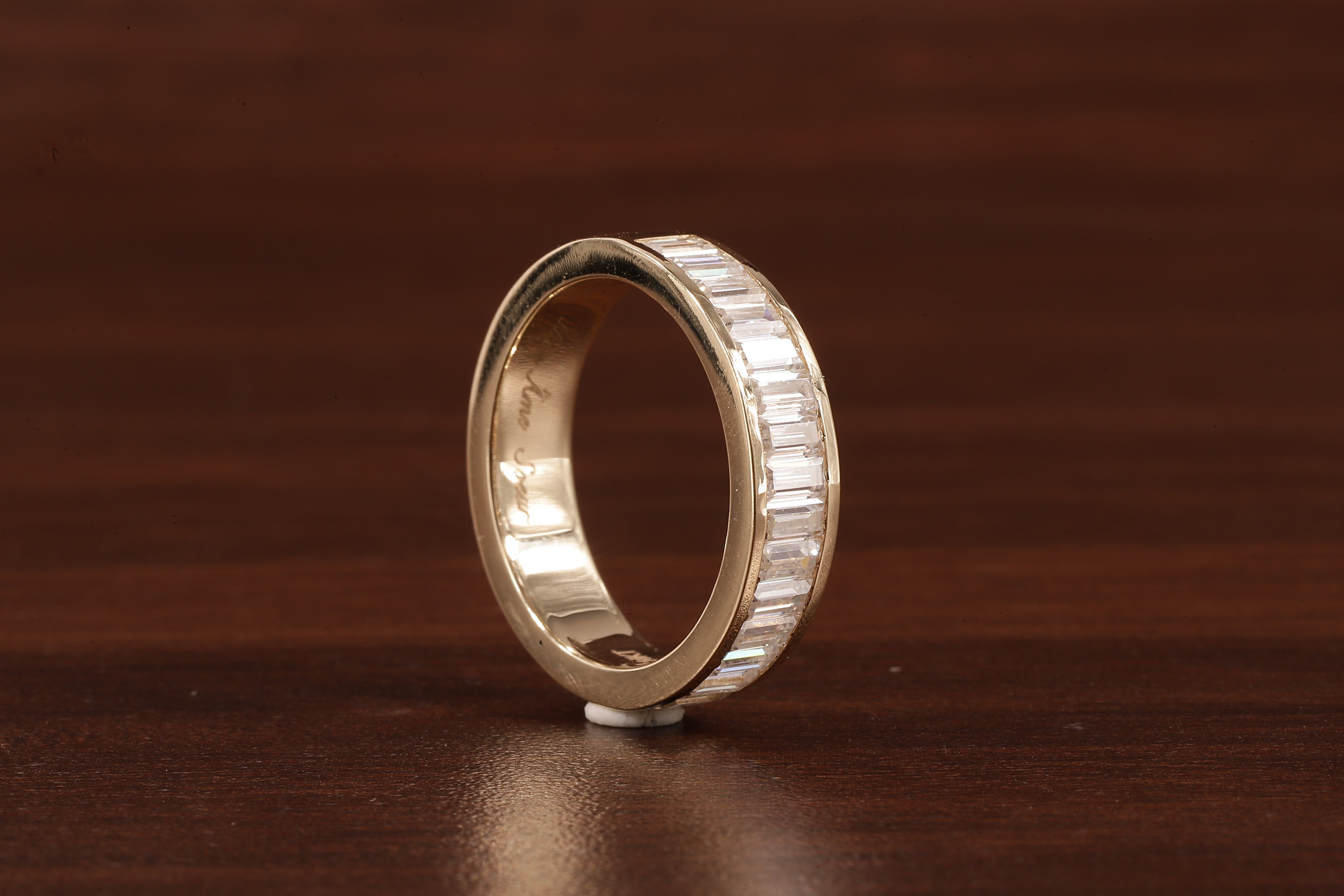 14k Gold Half Eternity Baguette Cut Lab Grown Diamond Wedding Band|EF/VVS Baguette Diamond Band