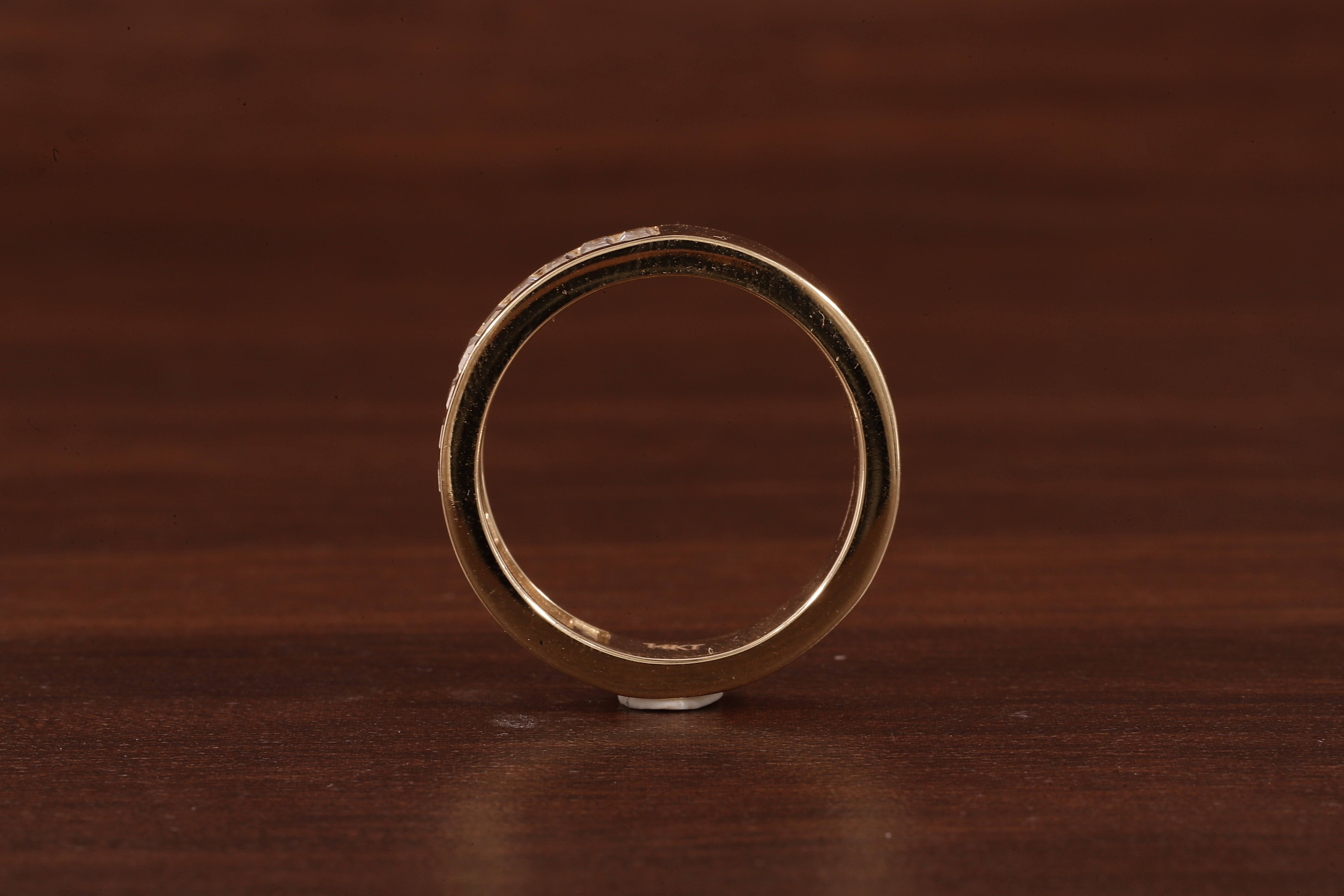 14k Gold Half Eternity Baguette Cut Lab Grown Diamond Wedding Band|EF/VVS Baguette Diamond Band