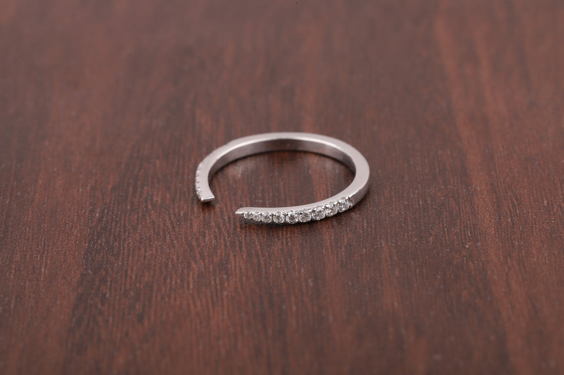Open Wedding Ring for Engagement Lab Grown Diamond Ring Stackable Open Gap Ring
