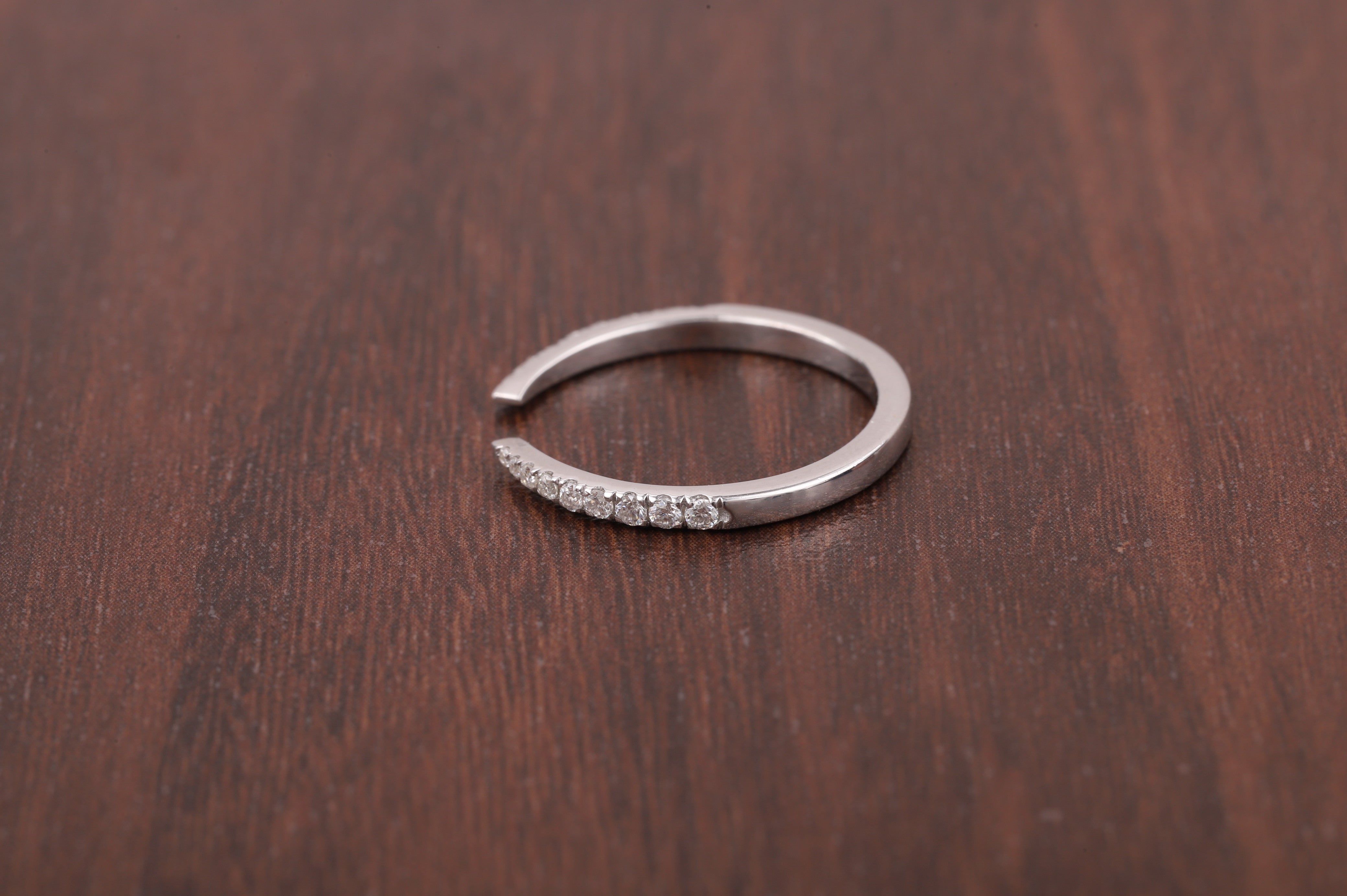 Open Wedding Ring for Engagement Lab Grown Diamond Ring Stackable Open Gap Ring