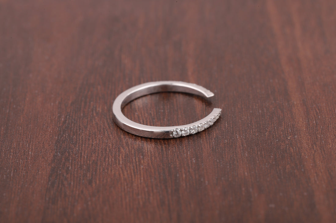 Open Wedding Ring for Engagement Lab Grown Diamond Ring Stackable Open Gap Ring