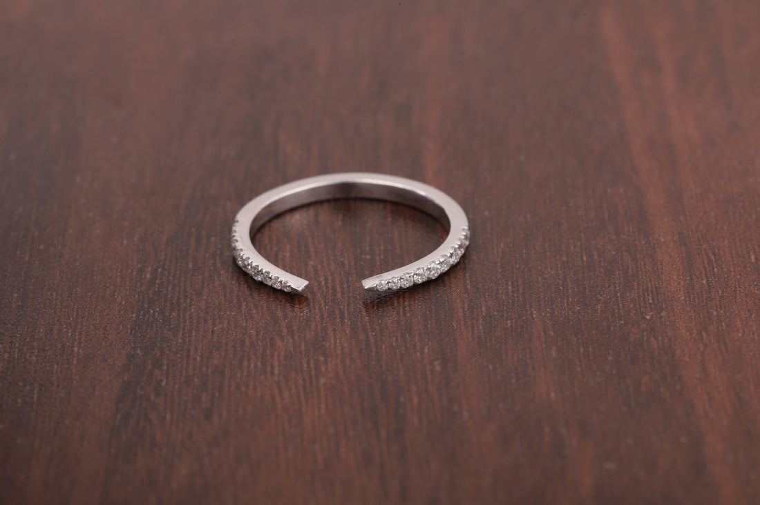 Open Wedding Ring for Engagement Lab Grown Diamond Ring Stackable Open Gap Ring