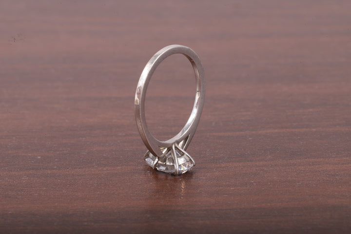 5 Prong Pear Shaped Solitaire Ring, 3 ct Pear Shaped Moissanite Engagement Ring