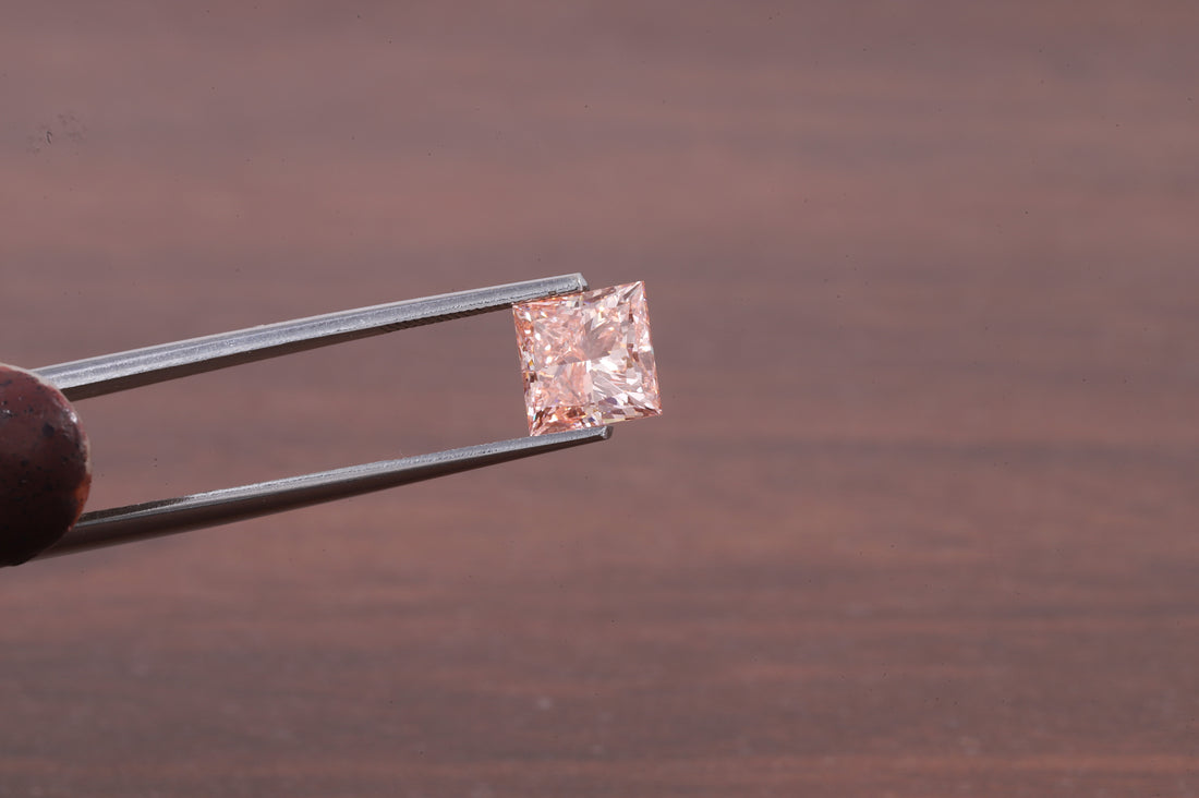 2 CT Princess Cut Pink Diamond, Pink Lab Grown Diamond, Princess Cut Loose Diamond for Engagement Ring
