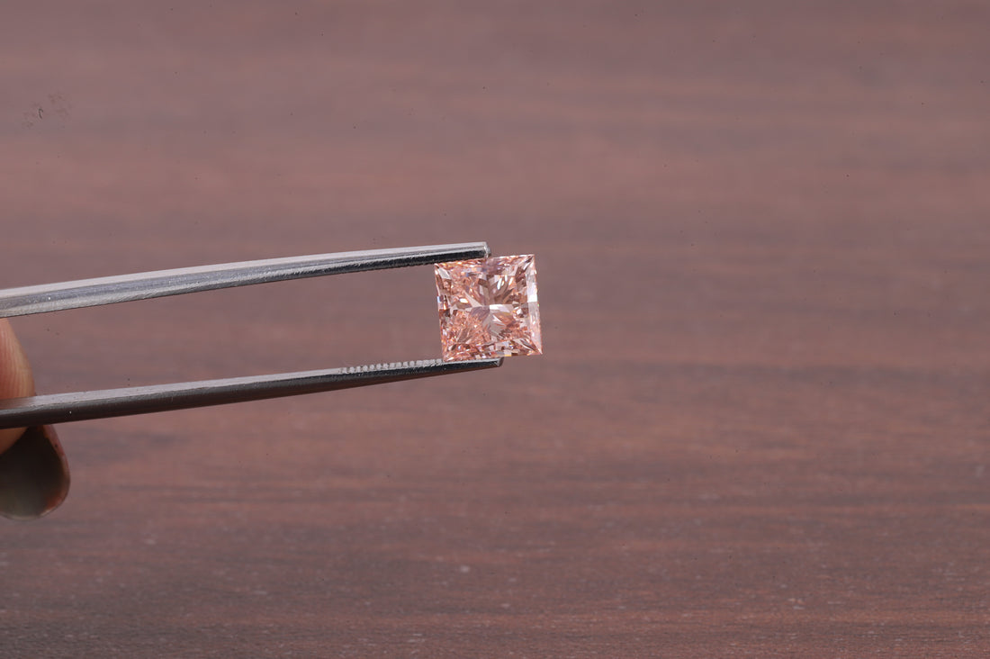 2 CT Princess Cut Pink Diamond, Pink Lab Grown Diamond, Princess Cut Loose Diamond for Engagement Ring