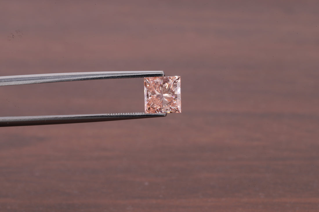 2 CT Princess Cut Pink Diamond, Pink Lab Grown Diamond, Princess Cut Loose Diamond for Engagement Ring