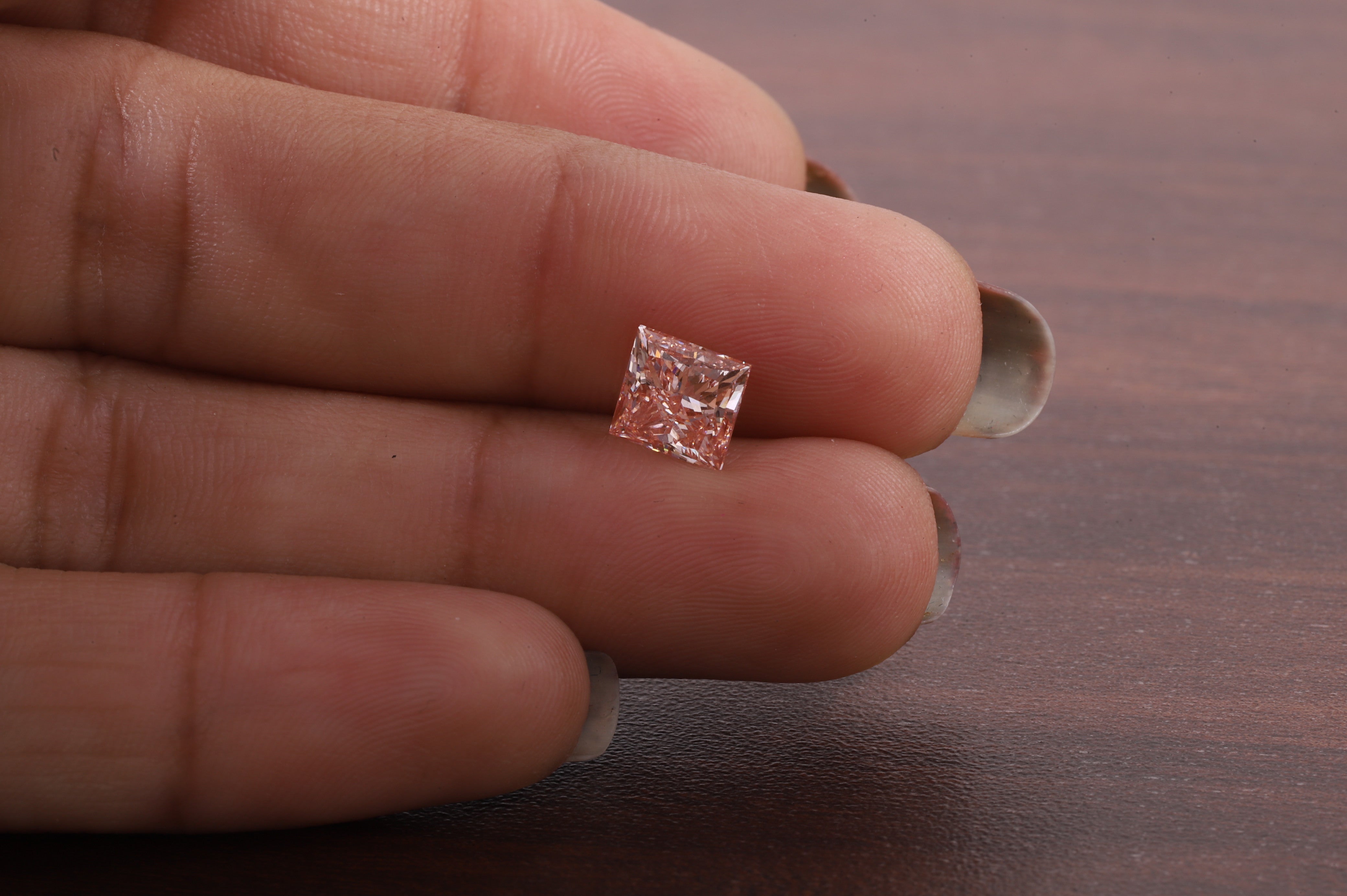2 CT Princess Cut Pink Diamond, Pink Lab Grown Diamond, Princess Cut Loose Diamond for Engagement Ring