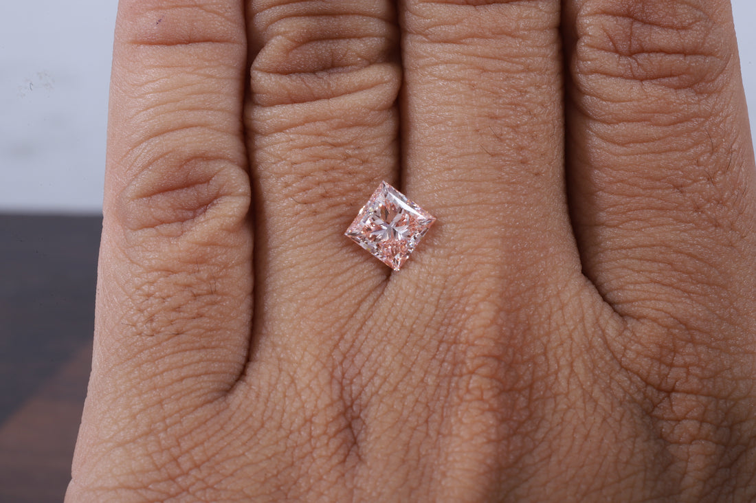 2 CT Princess Cut Pink Diamond, Pink Lab Grown Diamond, Princess Cut Loose Diamond for Engagement Ring