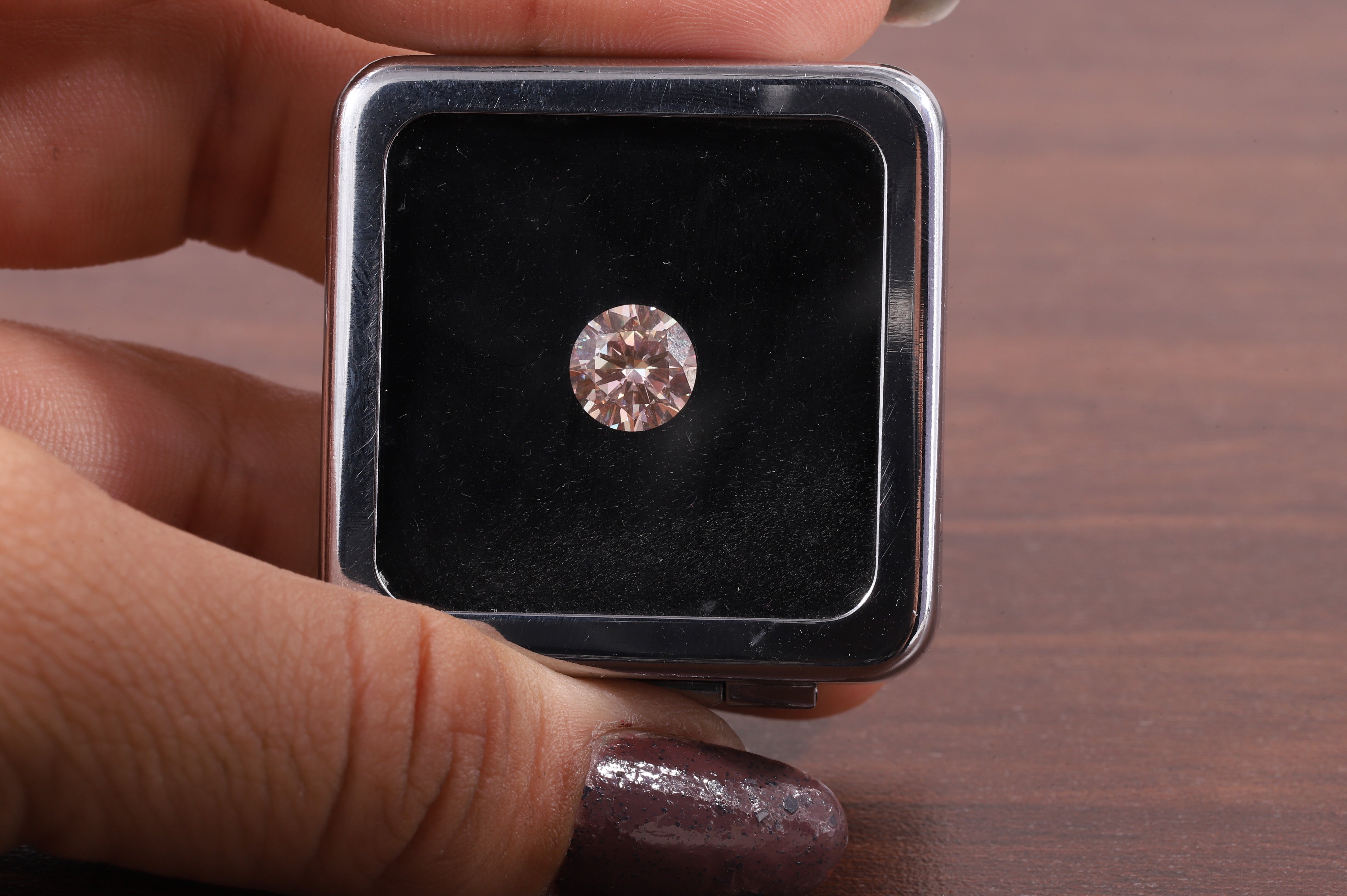 Pink Diamond 1.0ct Fancy Vivid Pink Lab-Created Diamond - Round Cut Stone for Bridal Sets