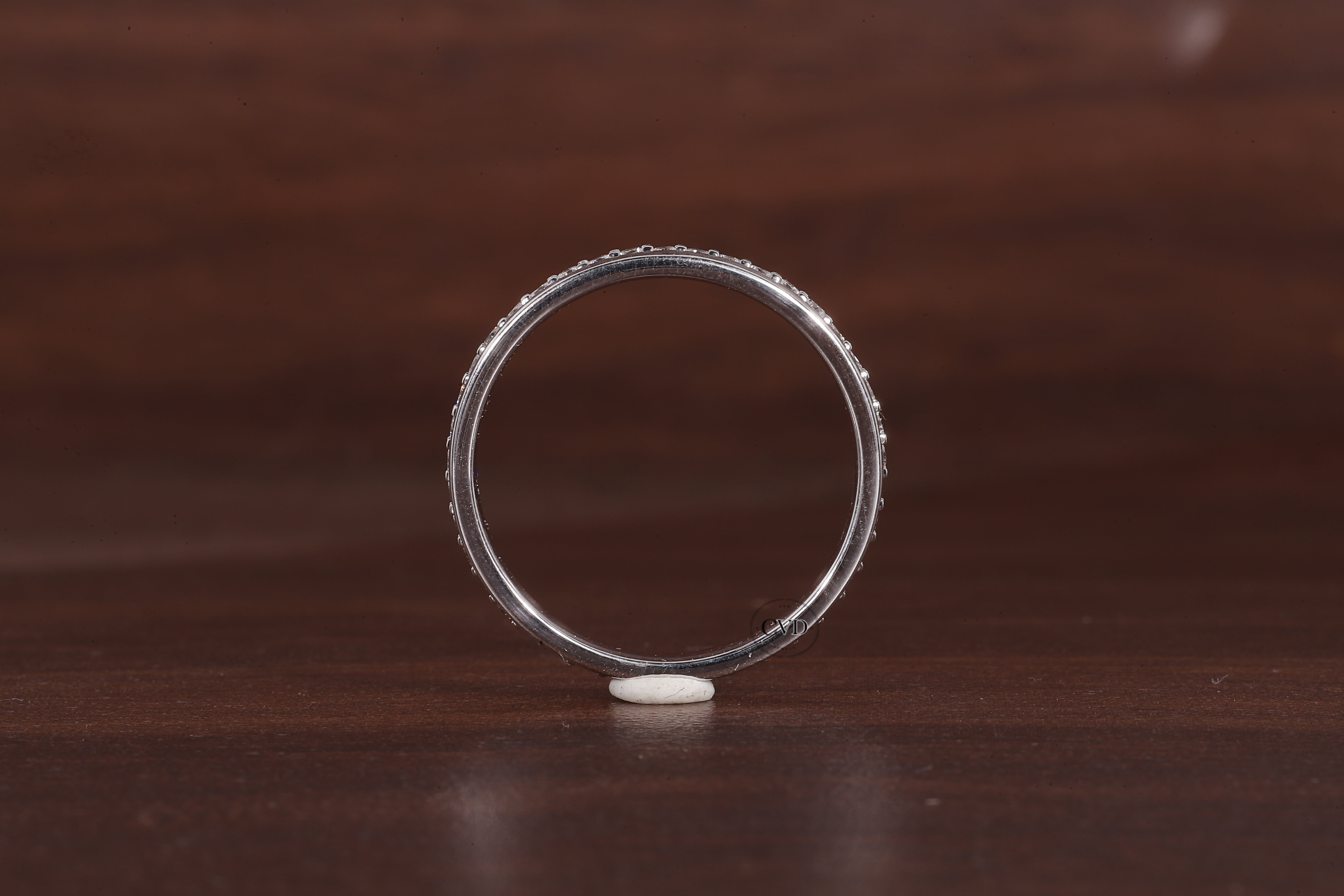 Delicate One Side Pave Diamond Wedding Band, Round Lab Grown Diamond