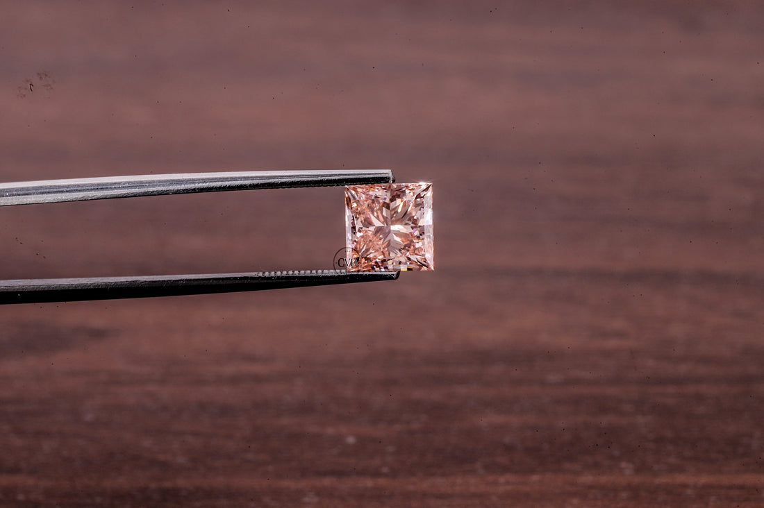 2 CT Princess Cut Pink Diamond, Pink Lab Grown Diamond, Princess Cut Loose Diamond for Engagement Ring