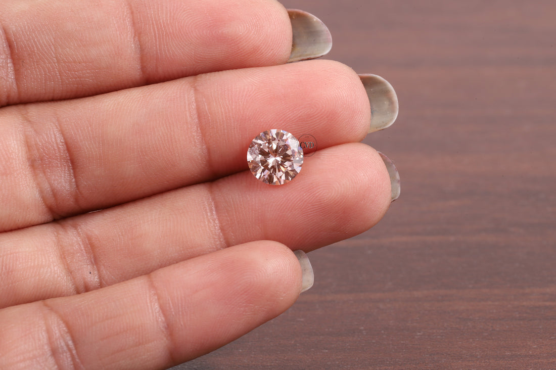 Pink Diamond 1.0ct Fancy Vivid Pink Lab-Created Diamond - Round Cut Stone for Bridal Sets