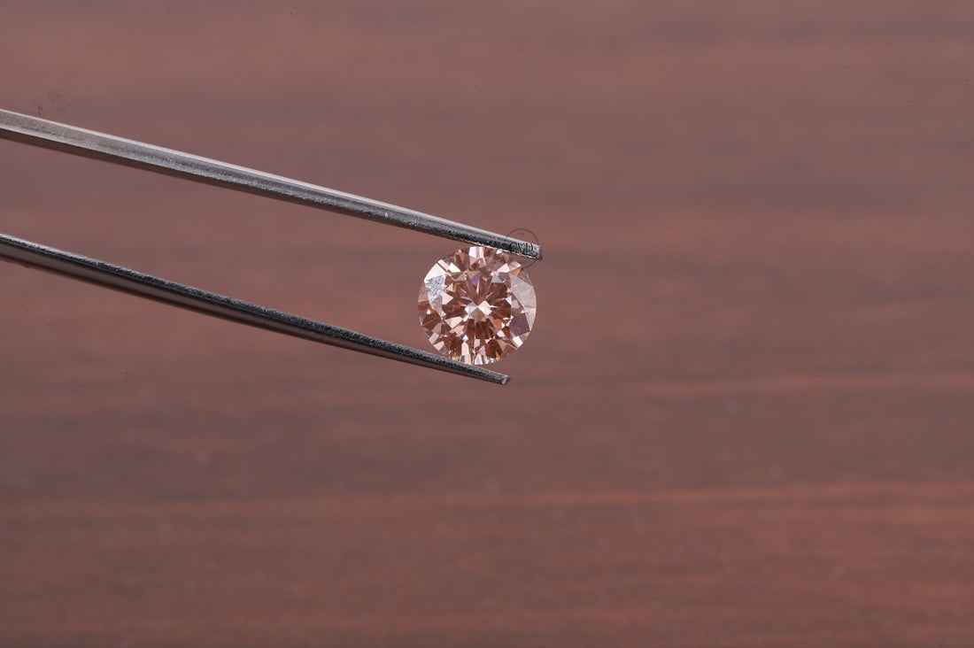 Pink Diamond 1.0ct Fancy Vivid Pink Lab-Created Diamond - Round Cut Stone for Bridal Sets