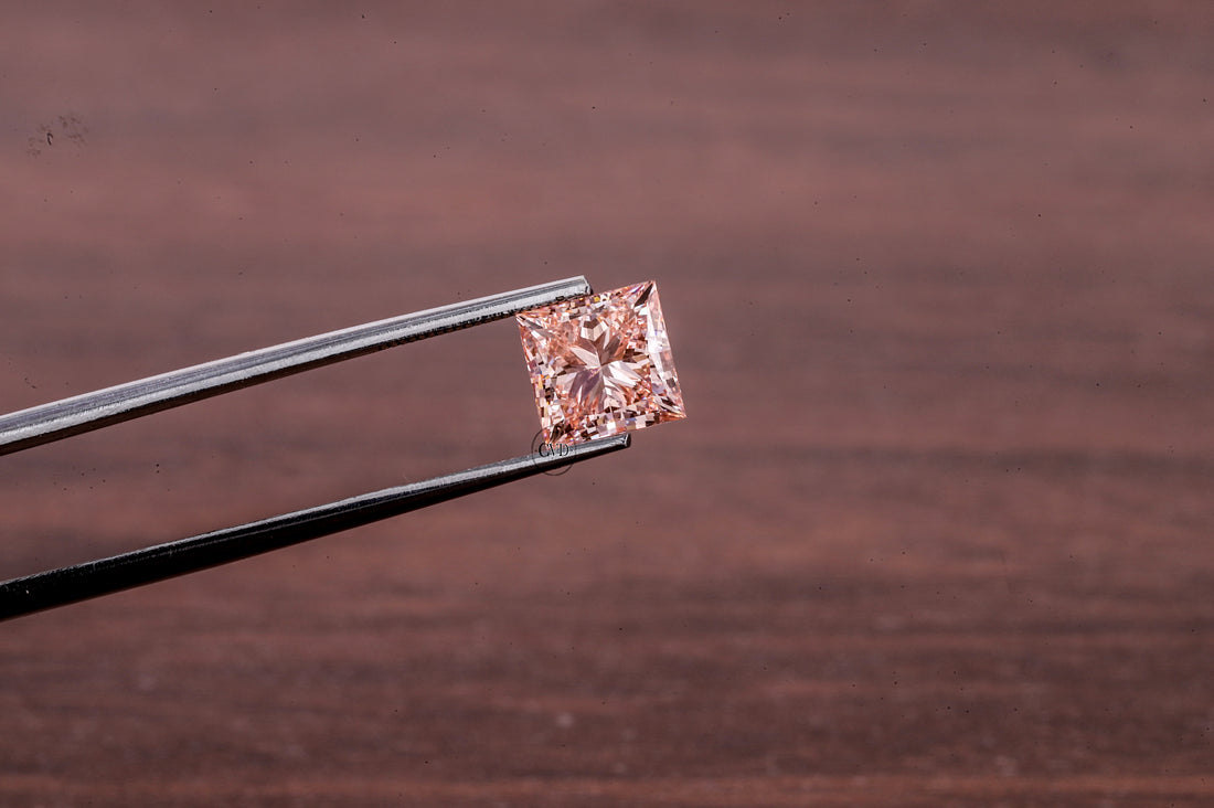 2 CT Princess Cut Pink Diamond, Pink Lab Grown Diamond, Princess Cut Loose Diamond for Engagement Ring