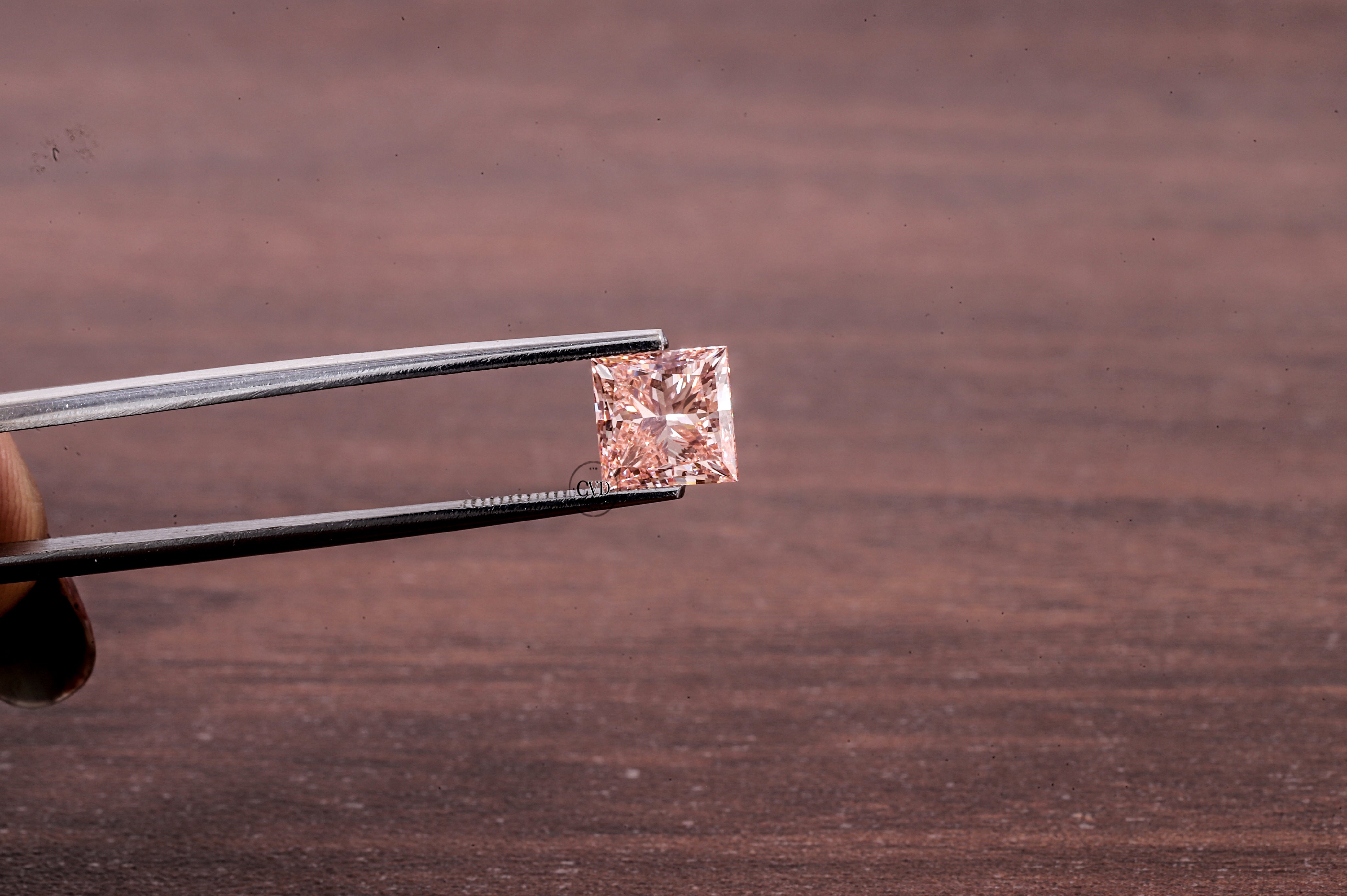 2 CT Princess Cut Pink Diamond, Pink Lab Grown Diamond, Princess Cut Loose Diamond for Engagement Ring