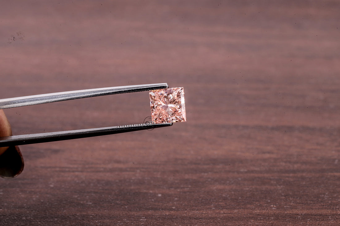2 CT Princess Cut Pink Diamond, Pink Lab Grown Diamond, Princess Cut Loose Diamond for Engagement Ring