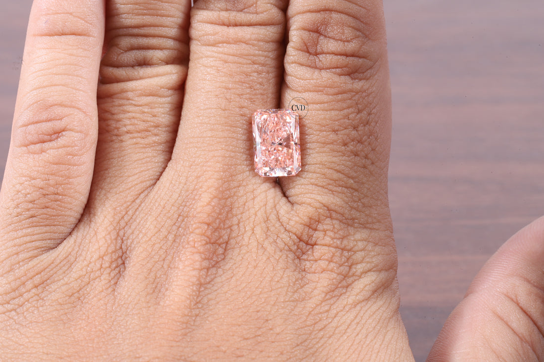 5.00Ct Radiant Fancy Pink Diamond| Pink Radiant Lab Grown Diamond