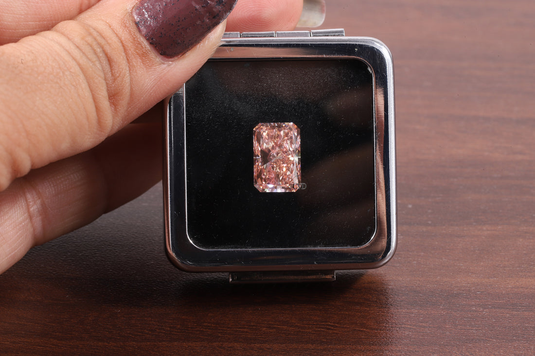 5.00Ct Radiant Fancy Pink Diamond| Pink Radiant Lab Grown Diamond
