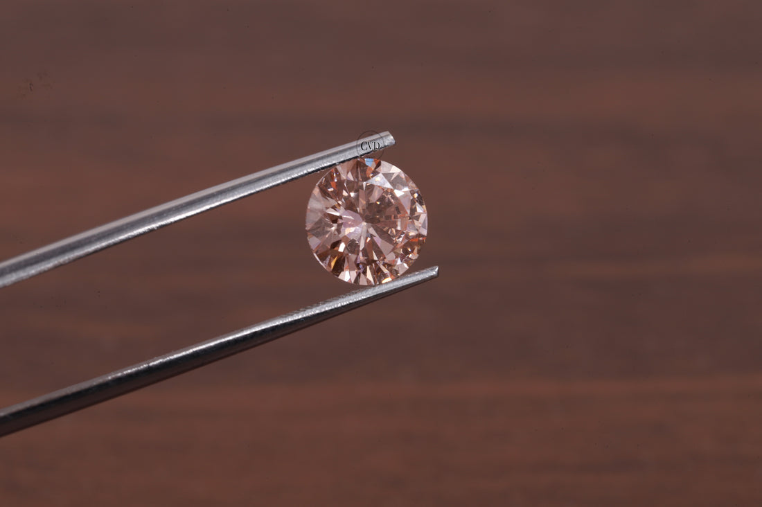 Pink Diamond 1.0ct Fancy Vivid Pink Lab-Created Diamond - Round Cut Stone for Bridal Sets