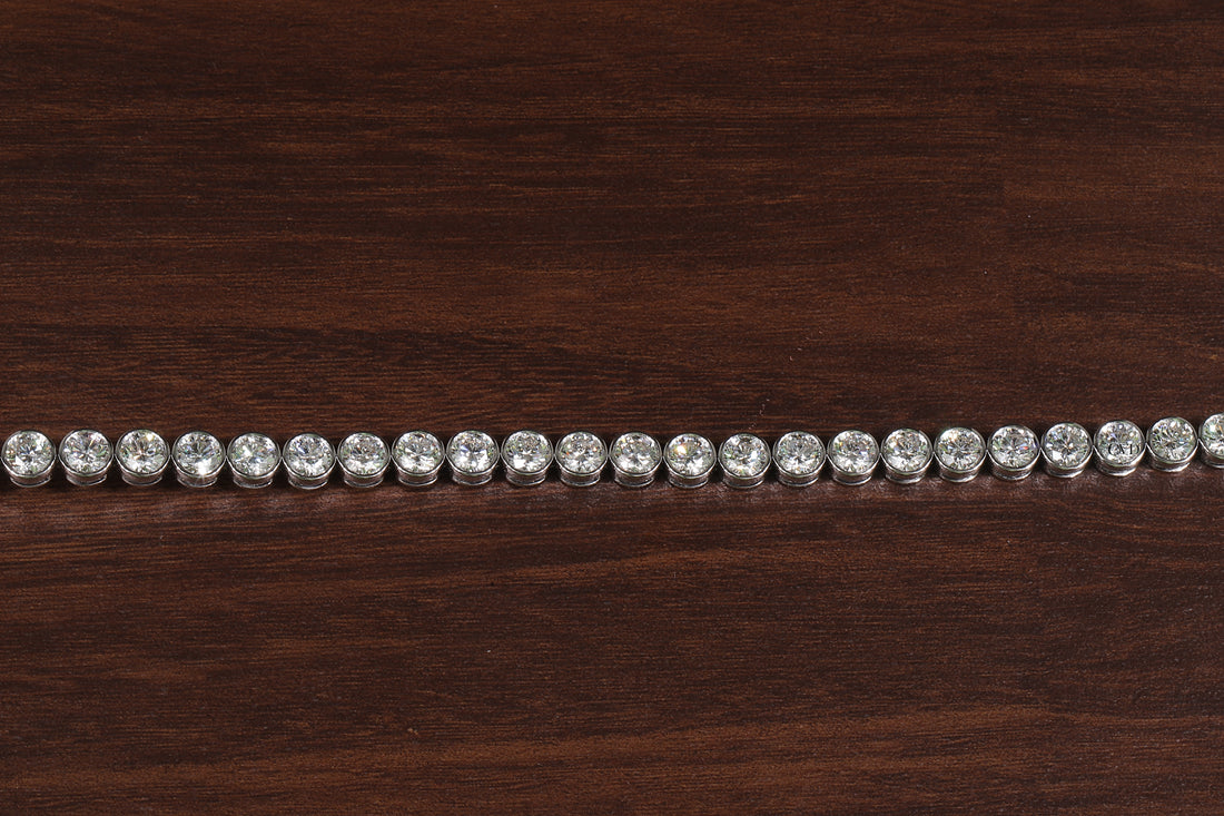 Round Cut Bezel Setting Lab Grown Diamond Bracelet
