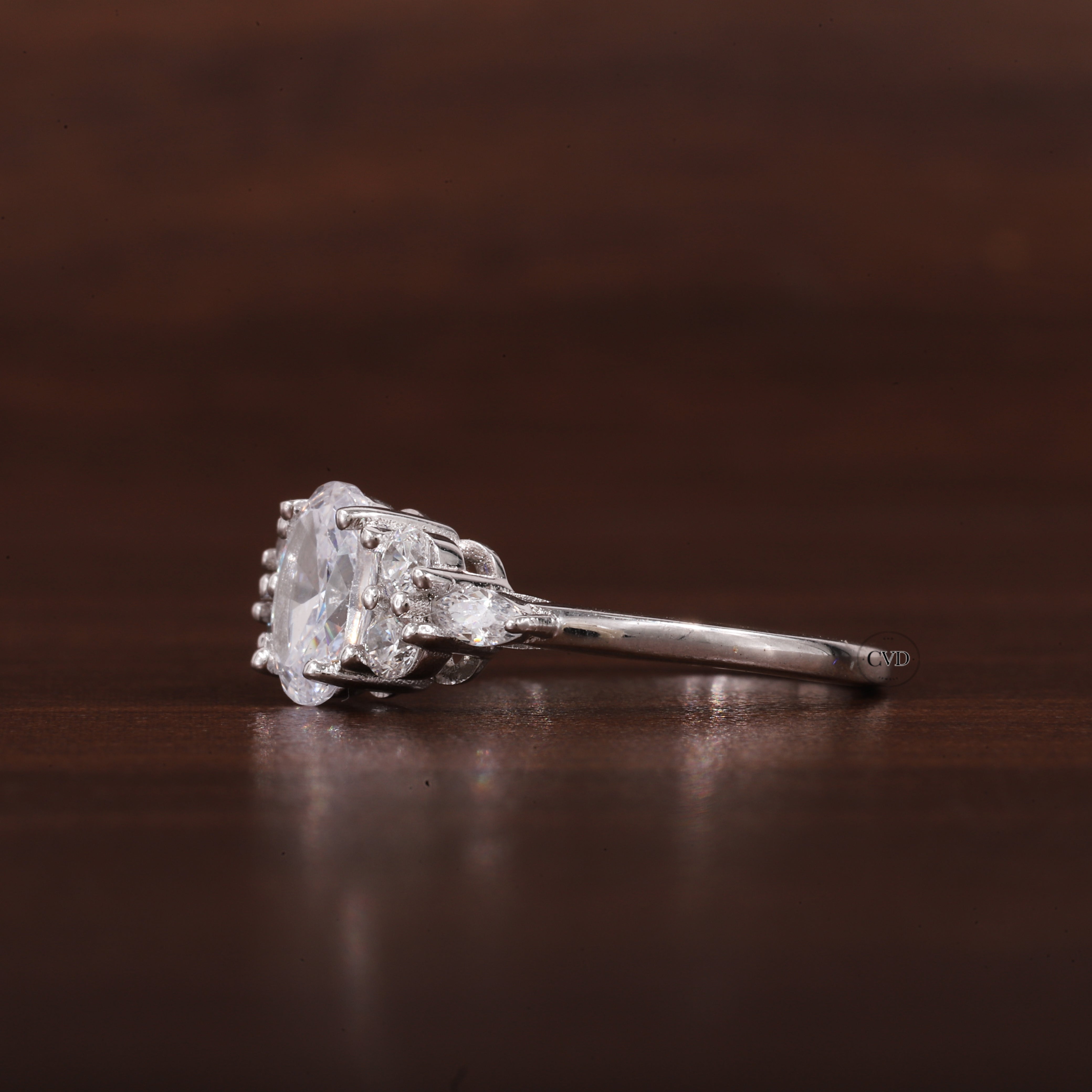 Oval Moissanite Bridal Ring, 1.25CT Moissanite Engagement Ring