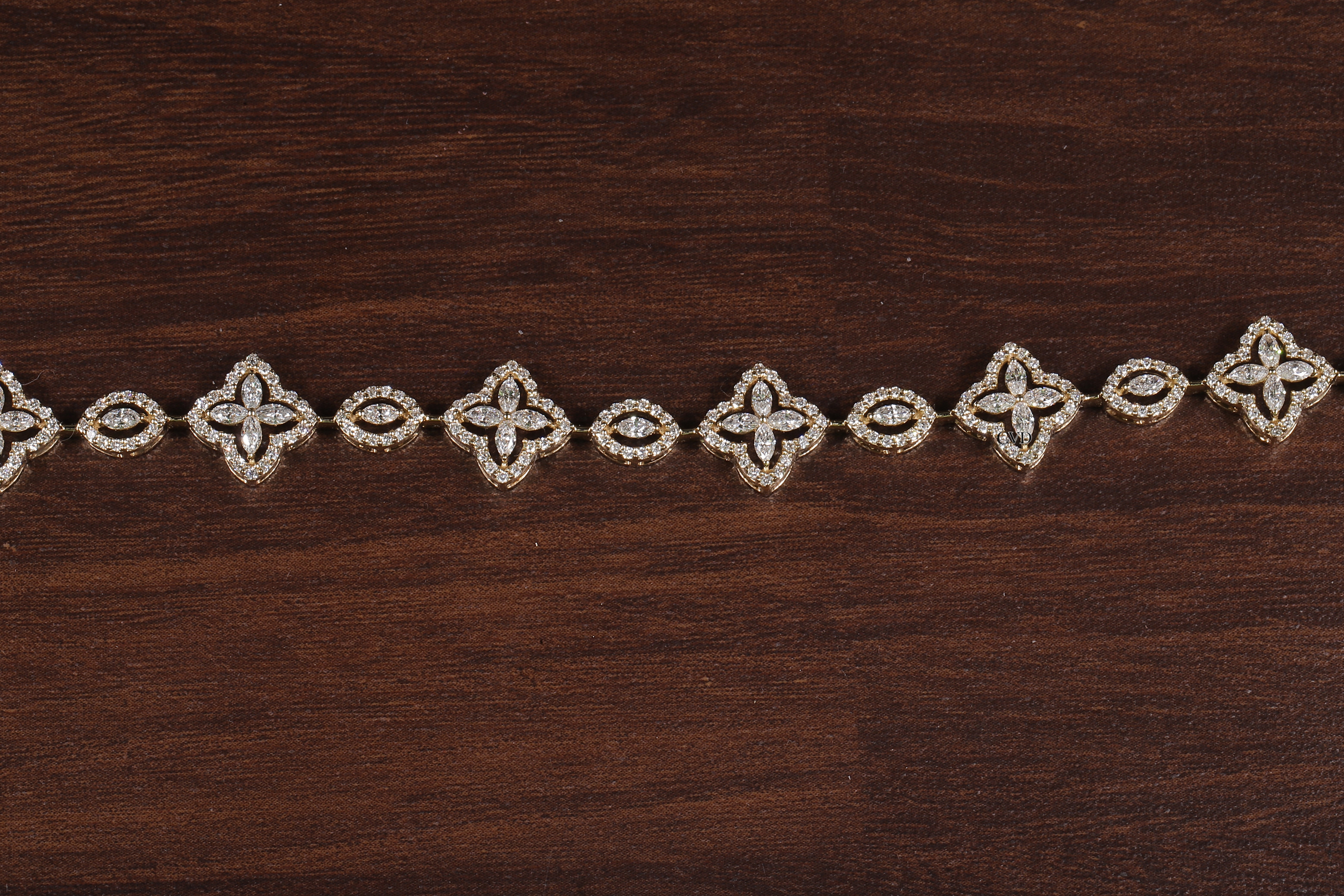 Marquise Round Lab Grown Diamond Bracelet, Flower shape