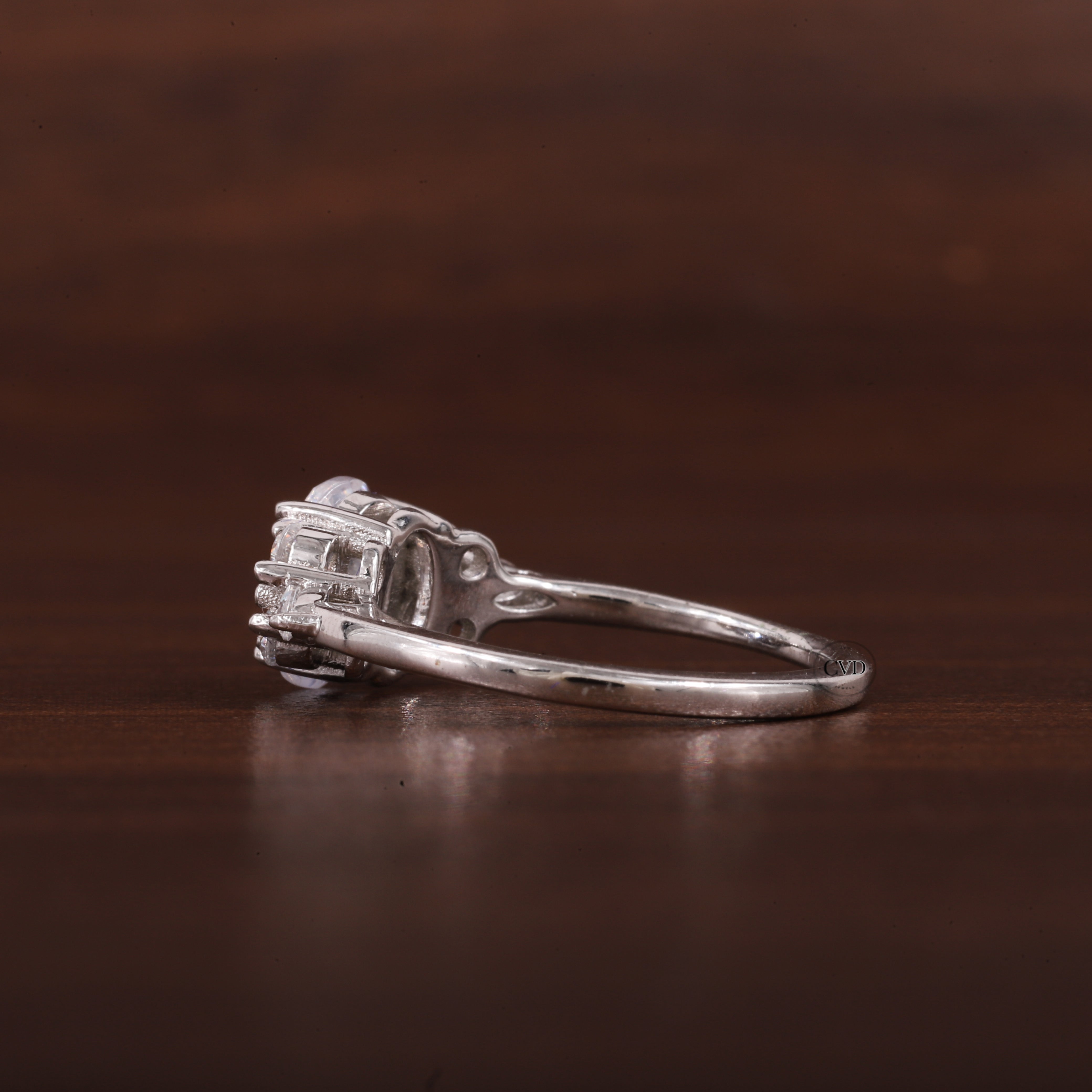 Oval Moissanite Bridal Ring, 1.25CT Moissanite Engagement Ring