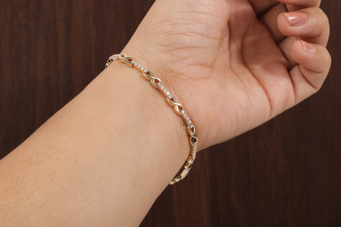 Round Diamond infinity Bracelet, Round Lab Grown Diamond