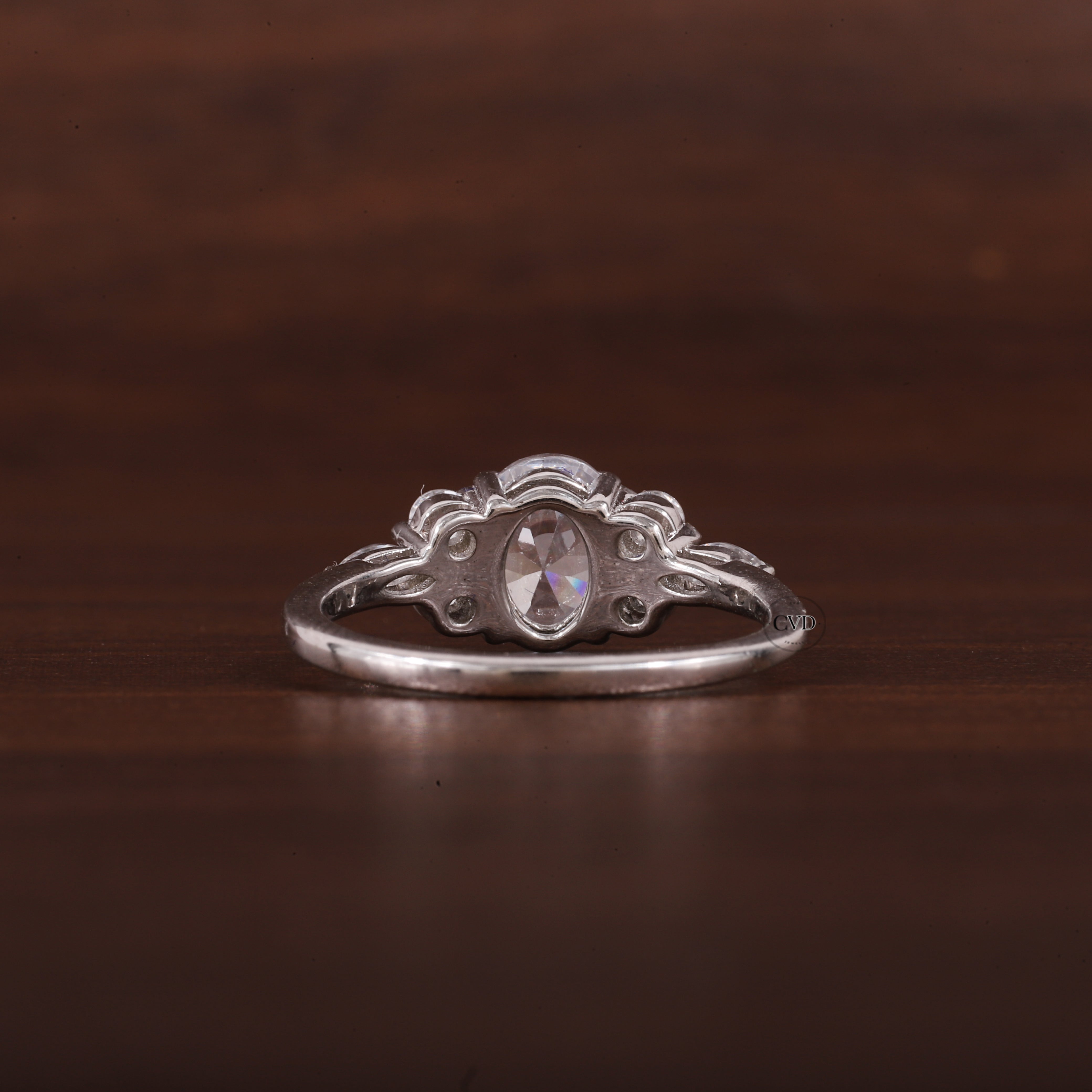 Oval Moissanite Bridal Ring, 1.25CT Moissanite Engagement Ring