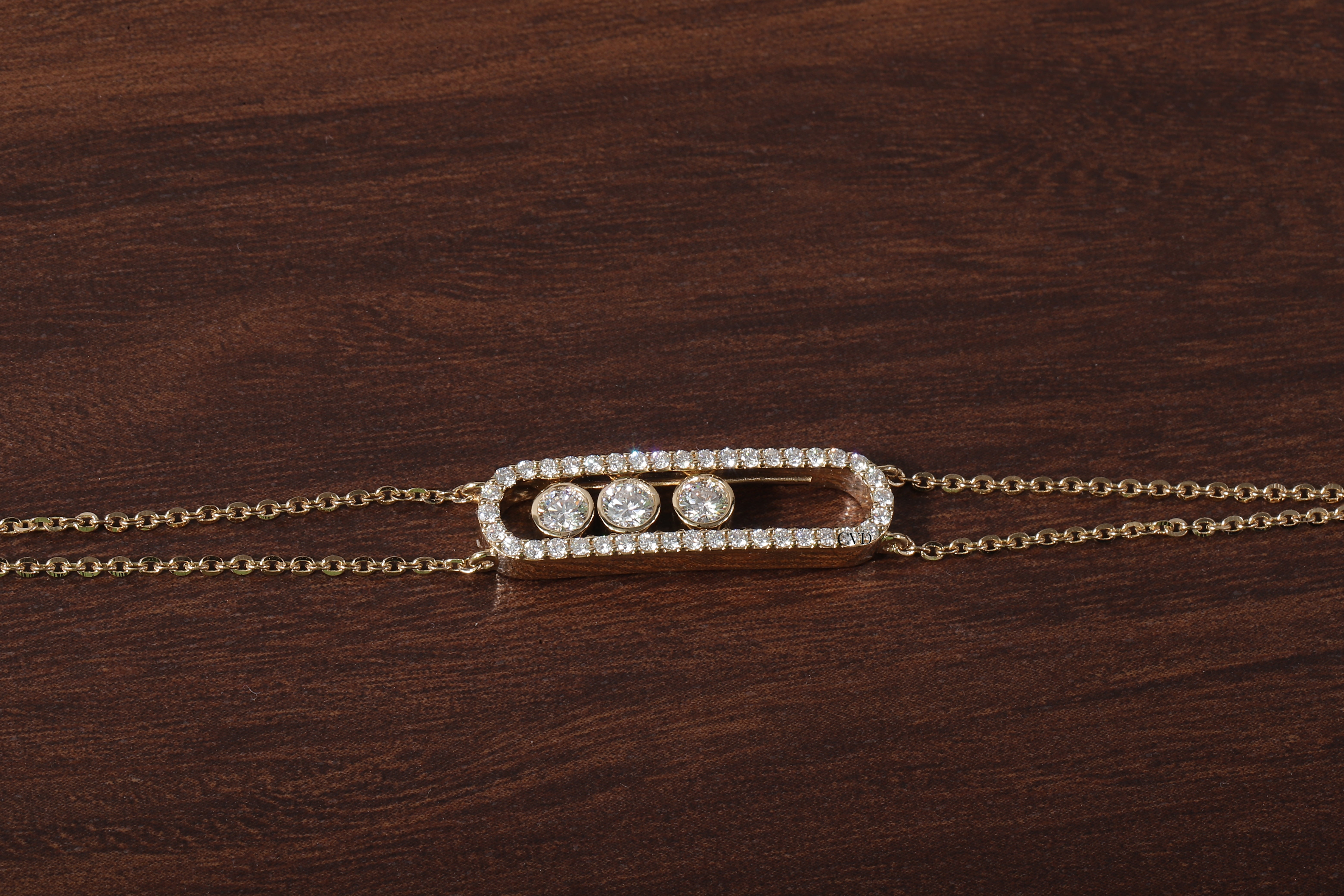 Round Lab Grown Diamond Women's Bracelet, Round Pave Movable Diamond Bracelet,