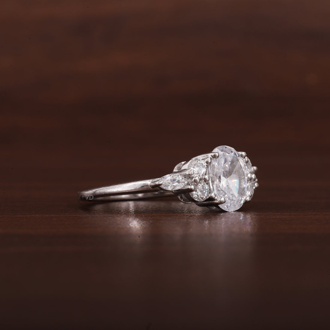 Oval Moissanite Bridal Ring, 1.25CT Moissanite Engagement Ring
