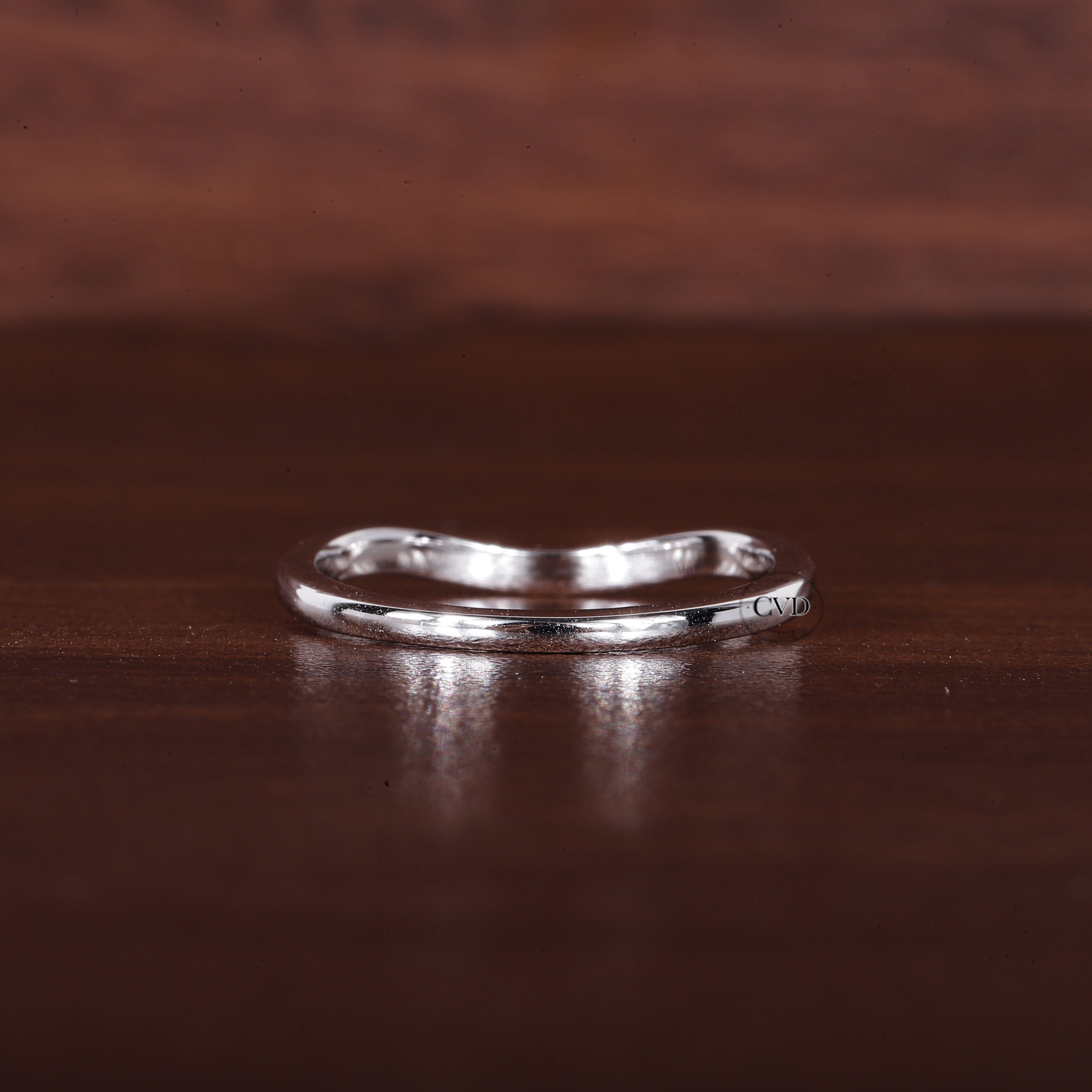 Antique Wedding curved band yellow gold ring|bridal Promise Leaf ring