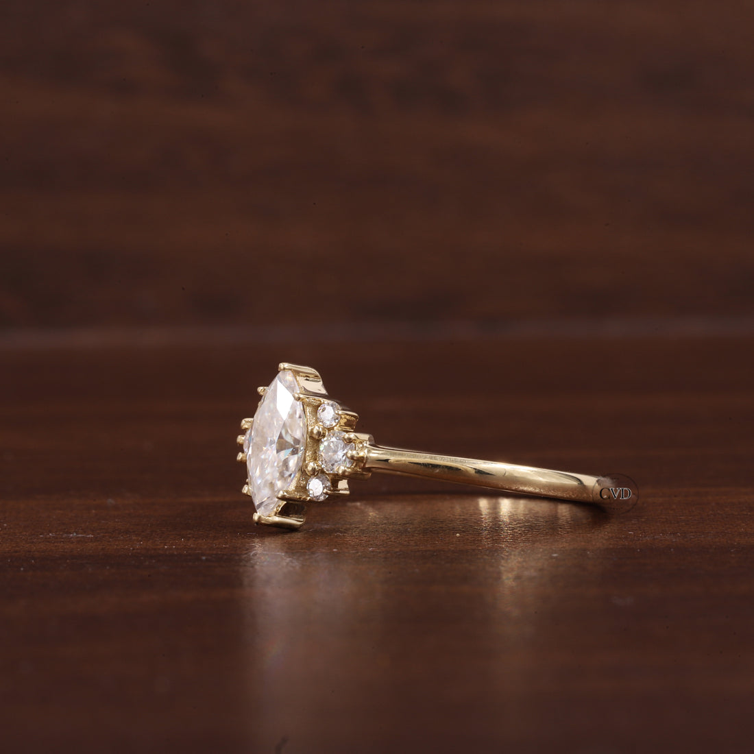 0.5CT Lab Grown Diamond Ring, Marquise Cluster Wedding
