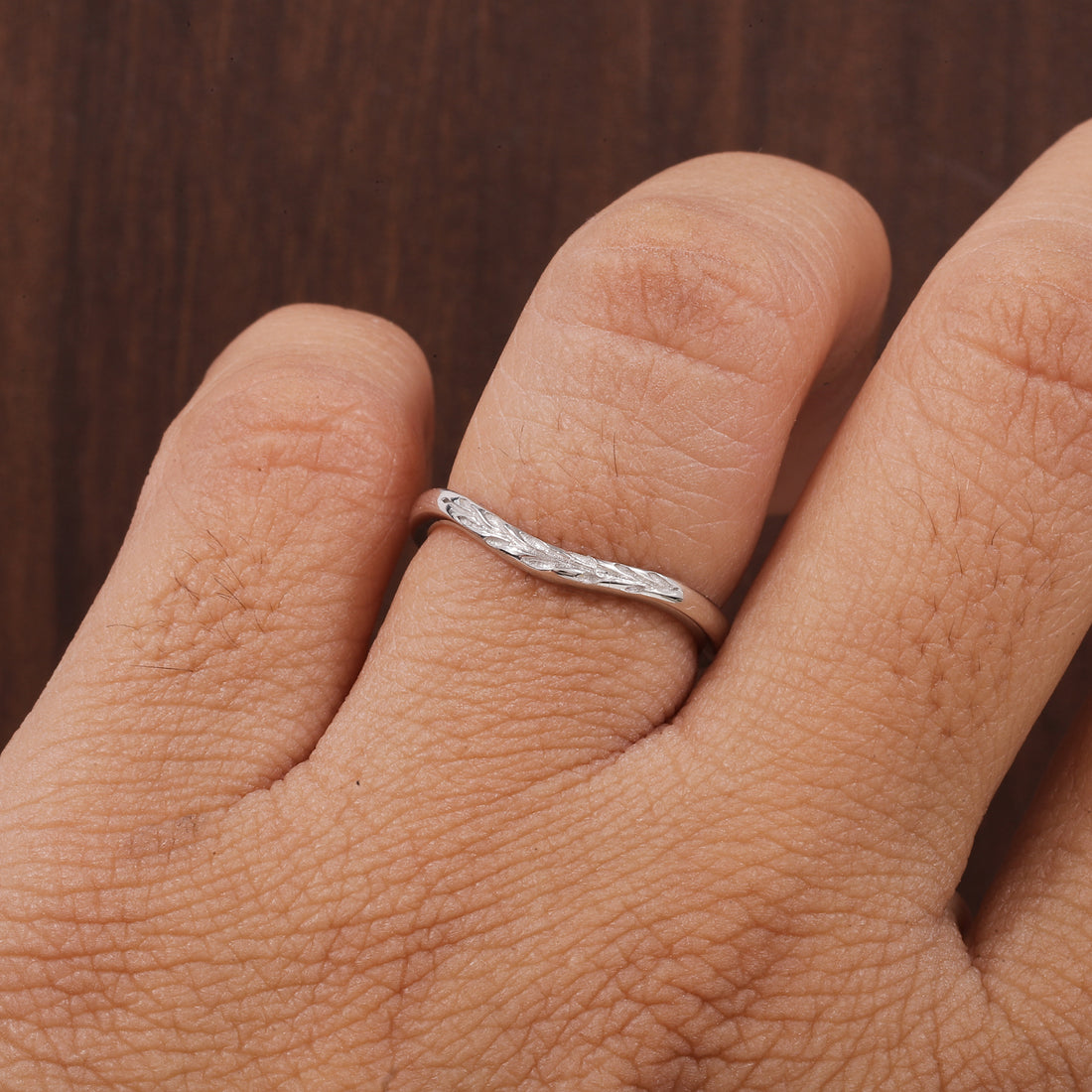 Vintage wedding band, Nature Inspired Leaf Wedding Ring Solid Gold Wedding