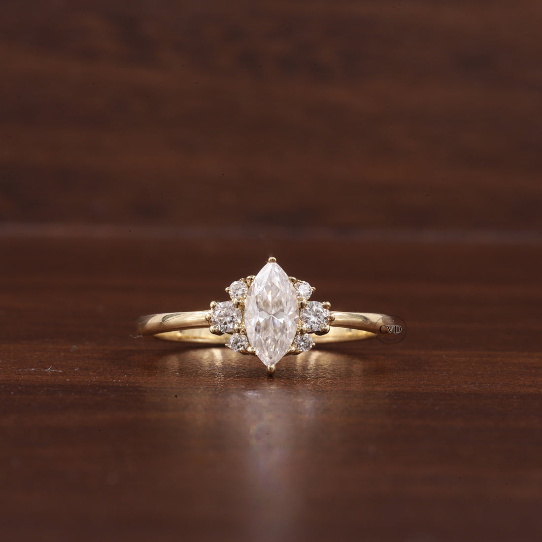 0.5CT Lab Grown Diamond Ring, Marquise Cluster Wedding