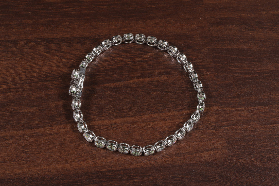 Round Cut Bezel Setting Lab Grown Diamond Bracelet