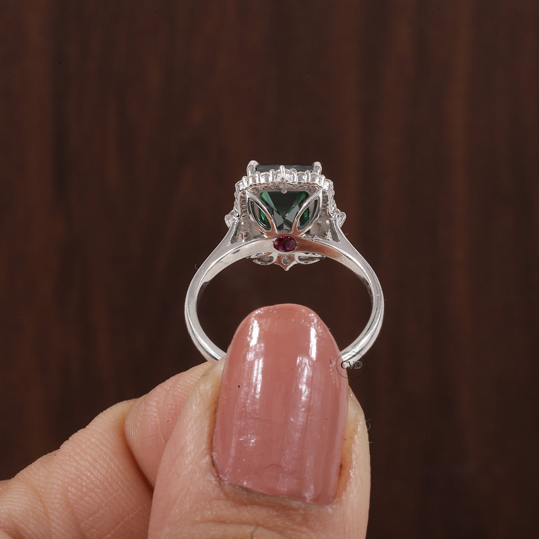 Solid 14K Gold Green Emerald Ring 2.5CT Moissanite Emerald| CVD Jewels