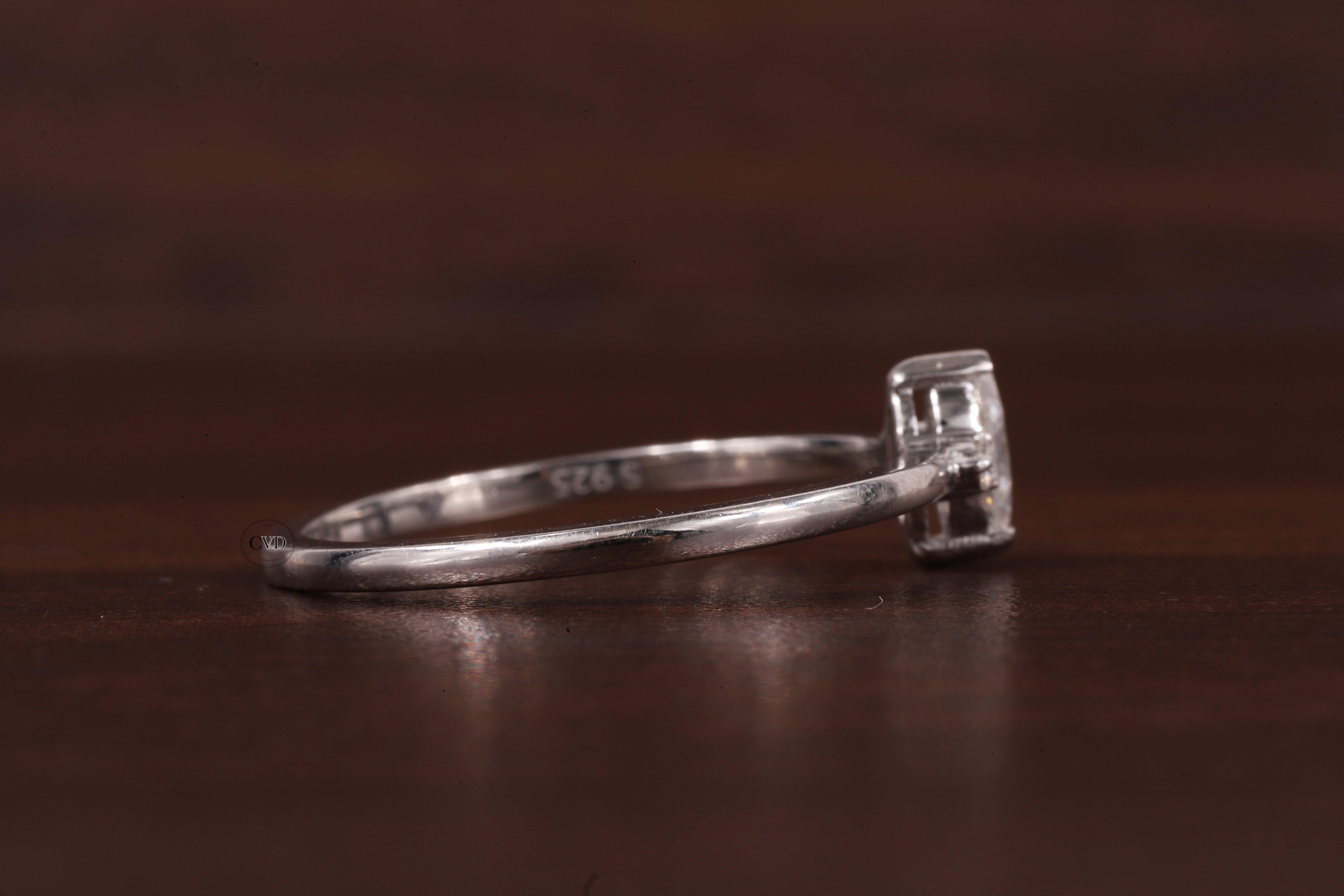 Three Stone Lab Grown Diamond Engagement Ring,Marquise & Round