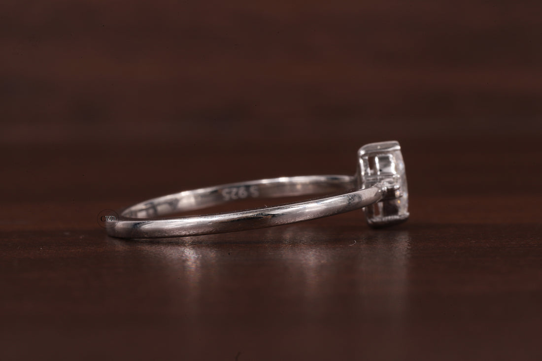 Three Stone Lab Grown Diamond Engagement Ring,Marquise & Round