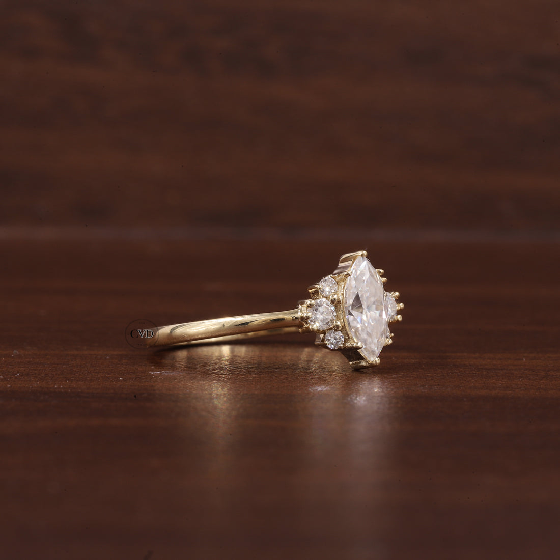 0.5CT Lab Grown Diamond Ring, Marquise Cluster Wedding