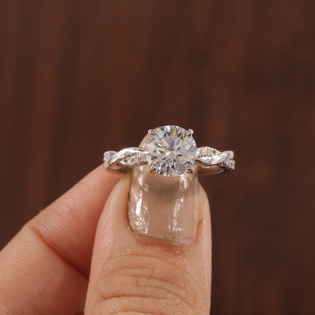1.5 Carat Lab Grown Diamond, Twisted Engagement Ring, Vain Engagement Ring