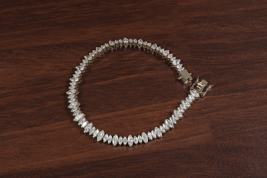 Marquise Diamond Tennis Bracelet, Marquise lab Grown diamond