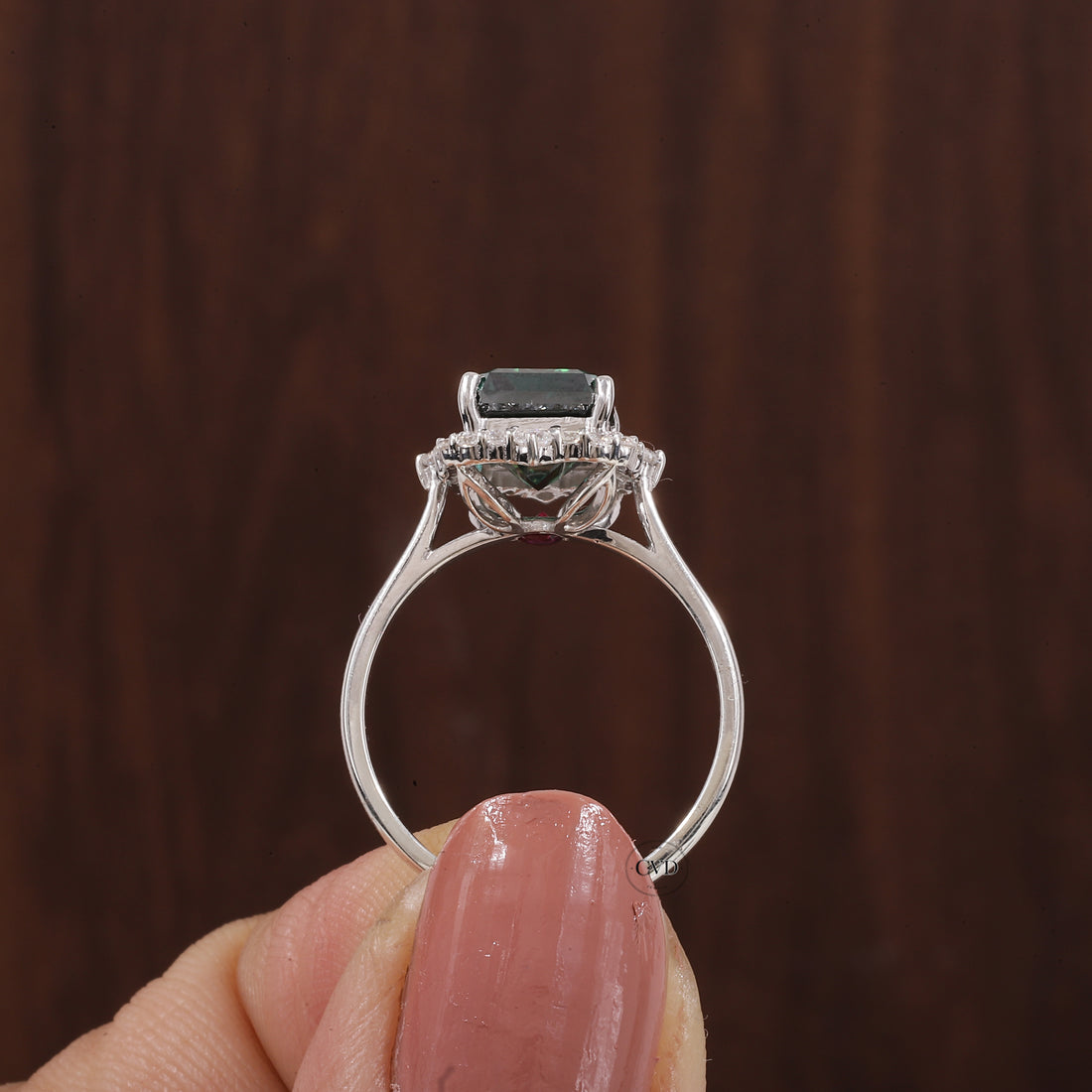 Solid 14K Gold Green Emerald Ring 2.5CT Moissanite Emerald| CVD Jewels